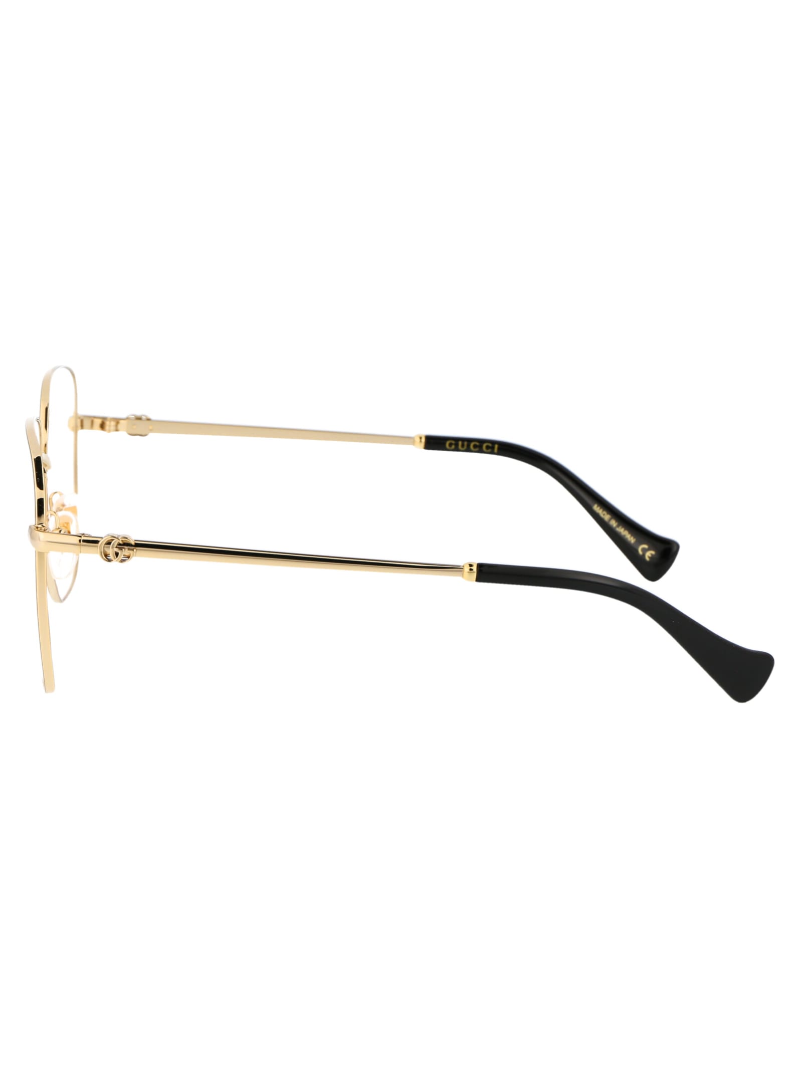 Gucci Gold Gold Transparent Acetate Glasses In Gold