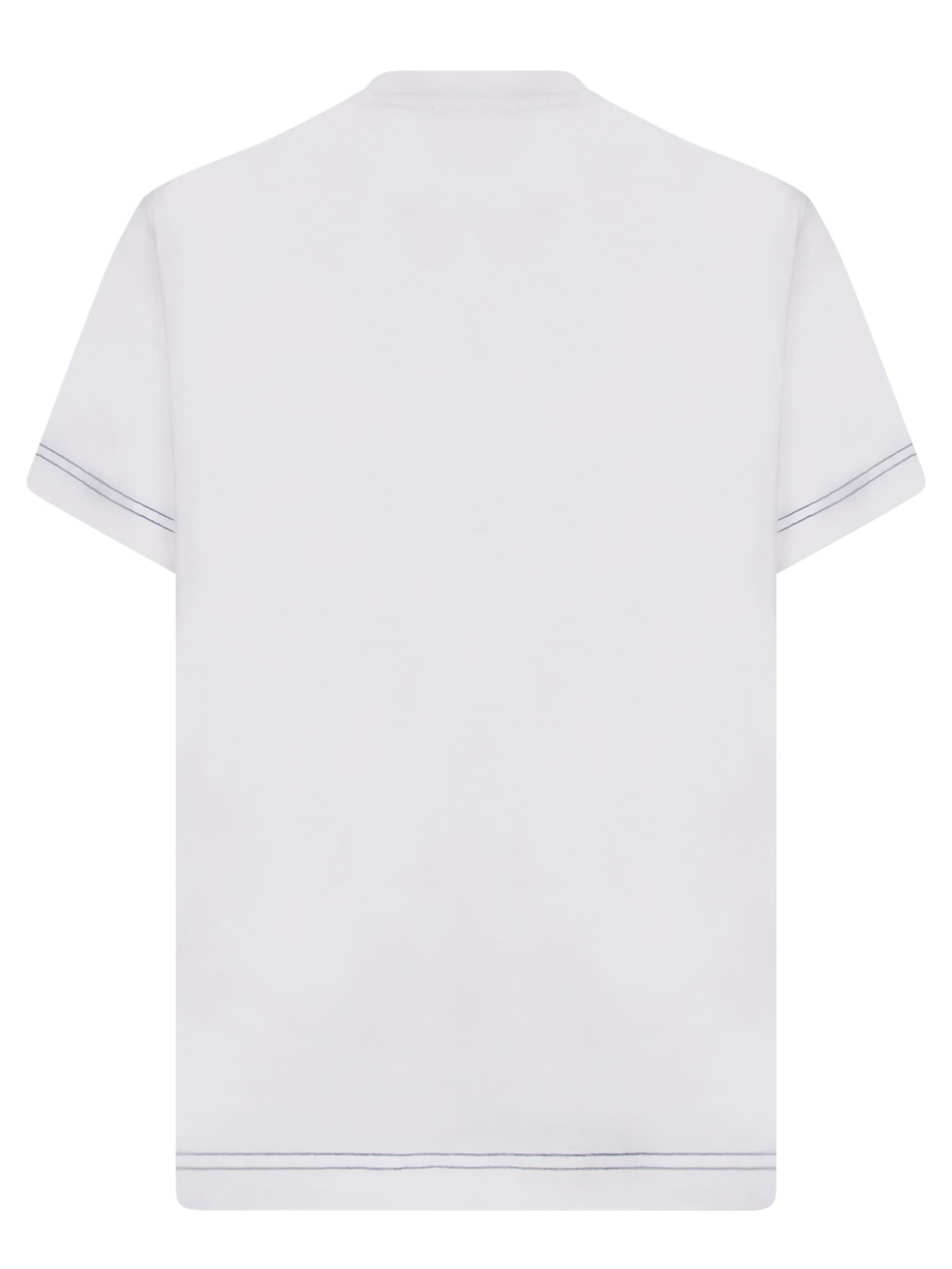 Shop Burberry Embroidered Hem White T-shirt