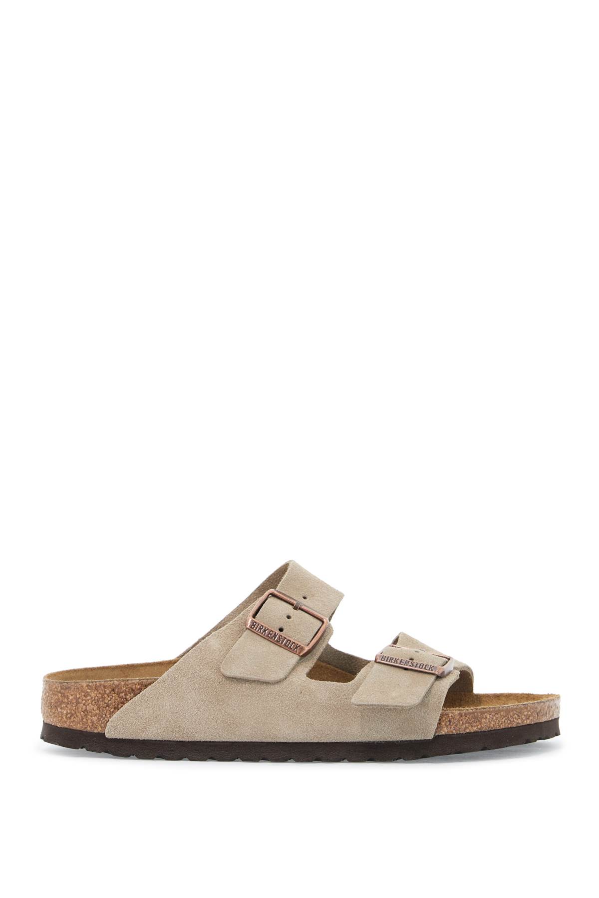Shop Birkenstock Arizona Suede Sandals In Beige