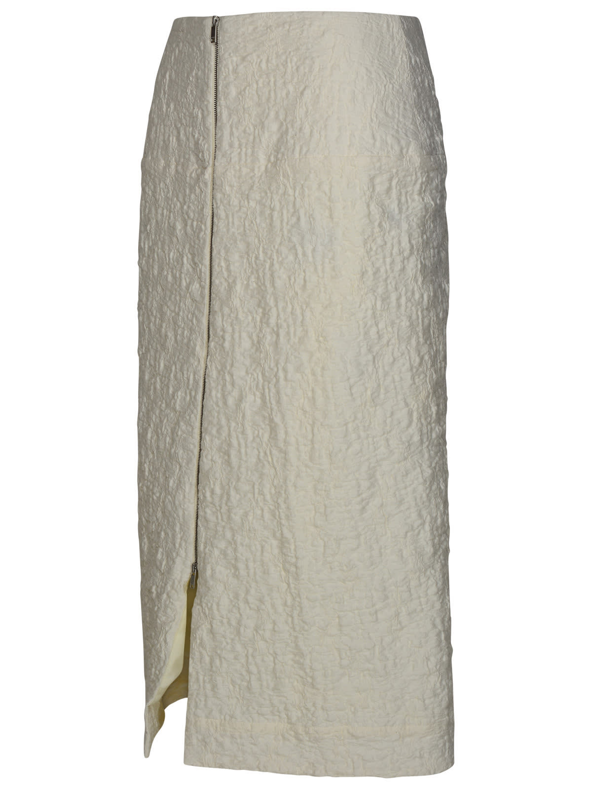 Shop Jil Sander White Cotton Blend Skirt In Natural