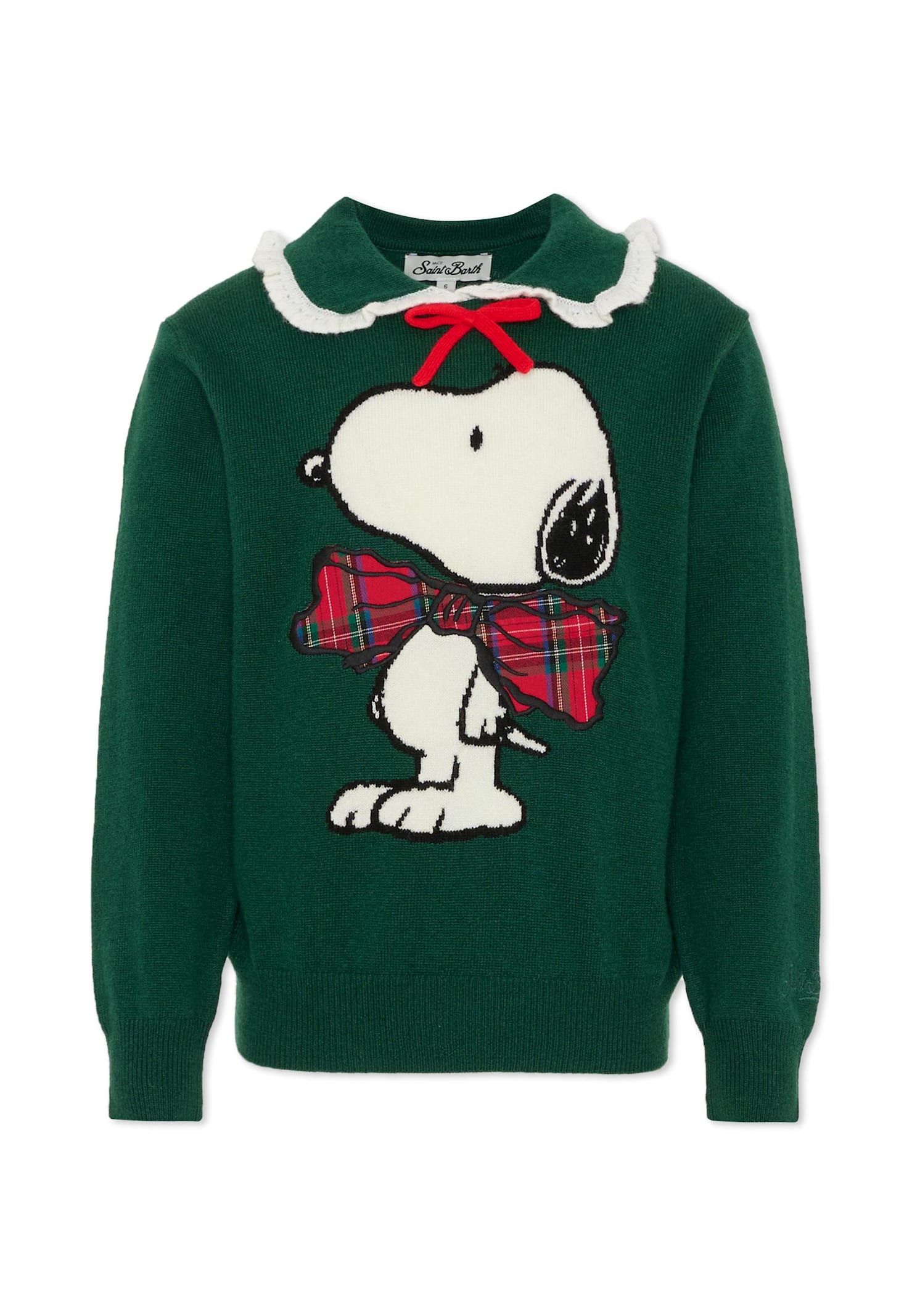 Mc2 Saint Barth X Peanuts Snoopy-patch Sweater In Green