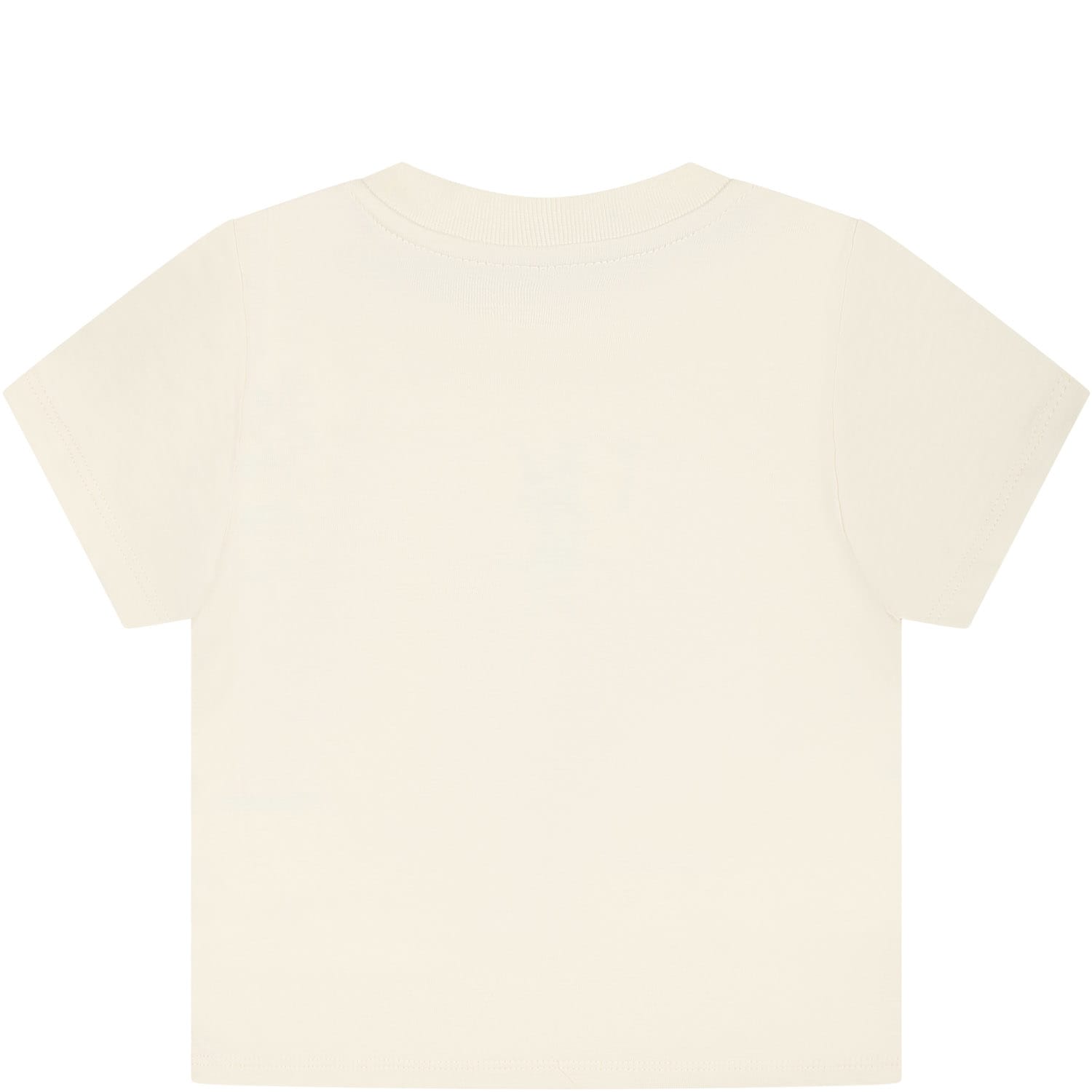 Shop Gucci Ivory T-shirt For Baby Girl With Peter Rabbit In Yellow