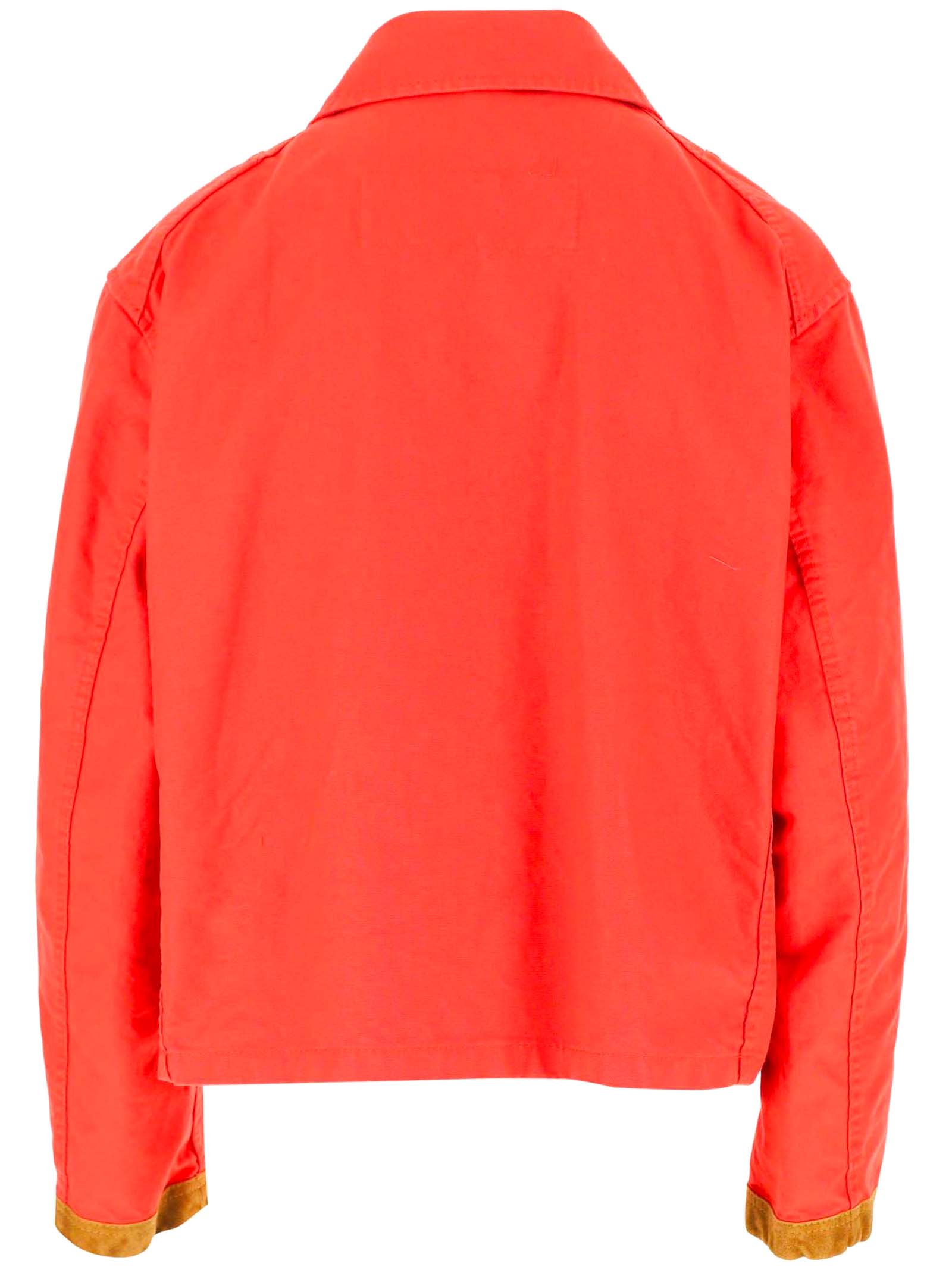 Shop Fay Orange Cotton Jacket In Red