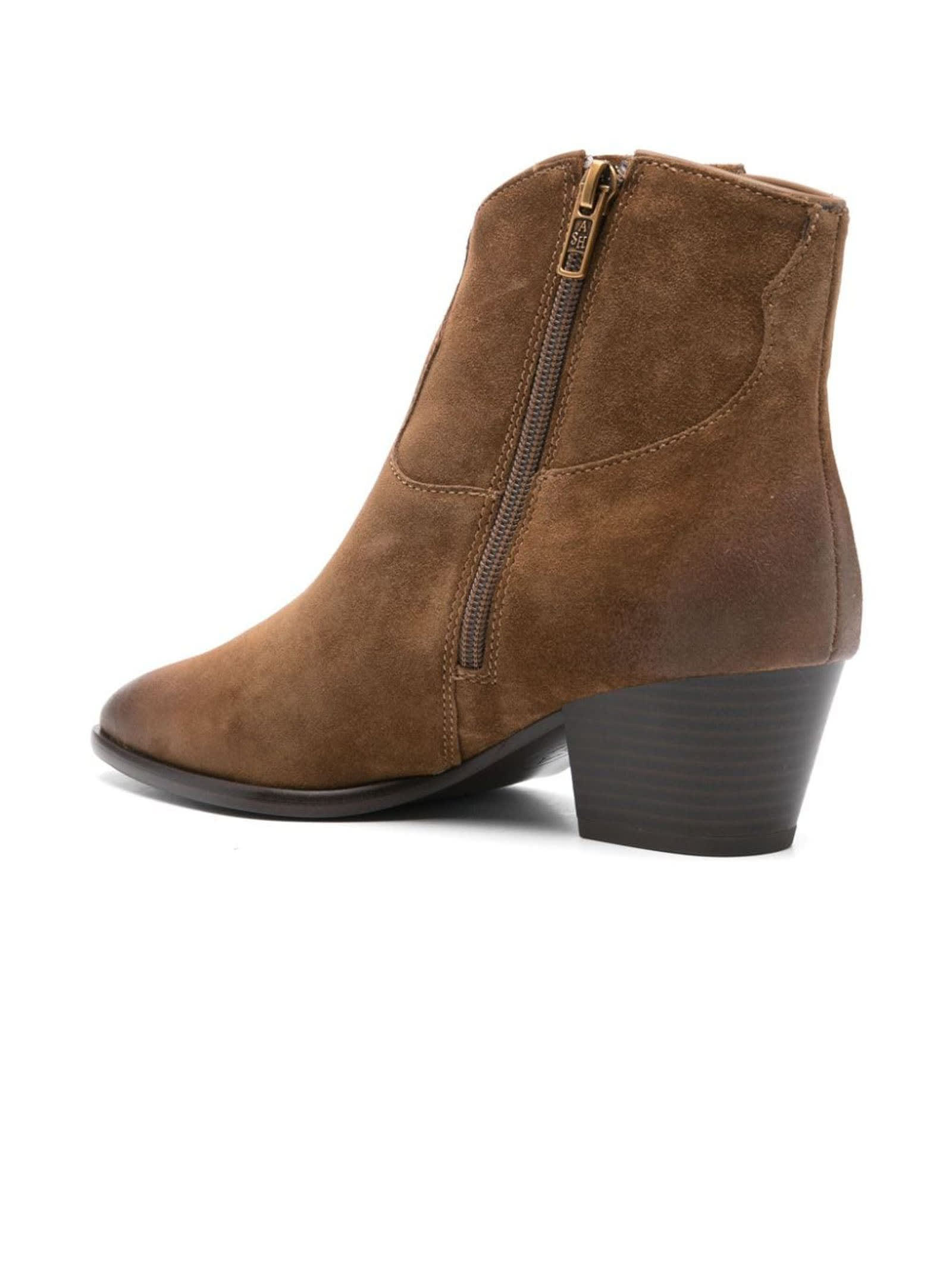 Shop Ash Camel Brown Calf Suede Fame Boots