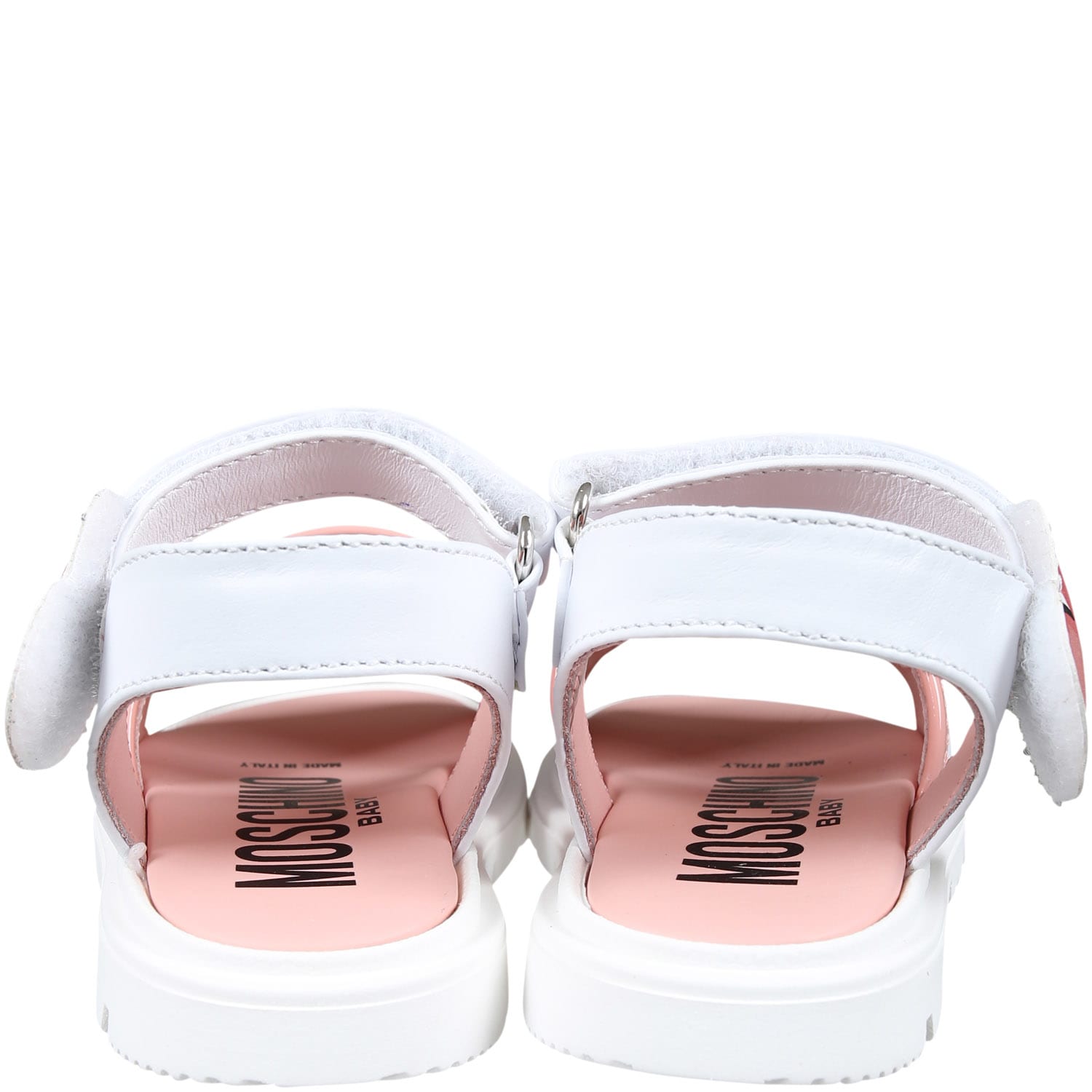Shop Moschino White Sandals For Girl With Heart