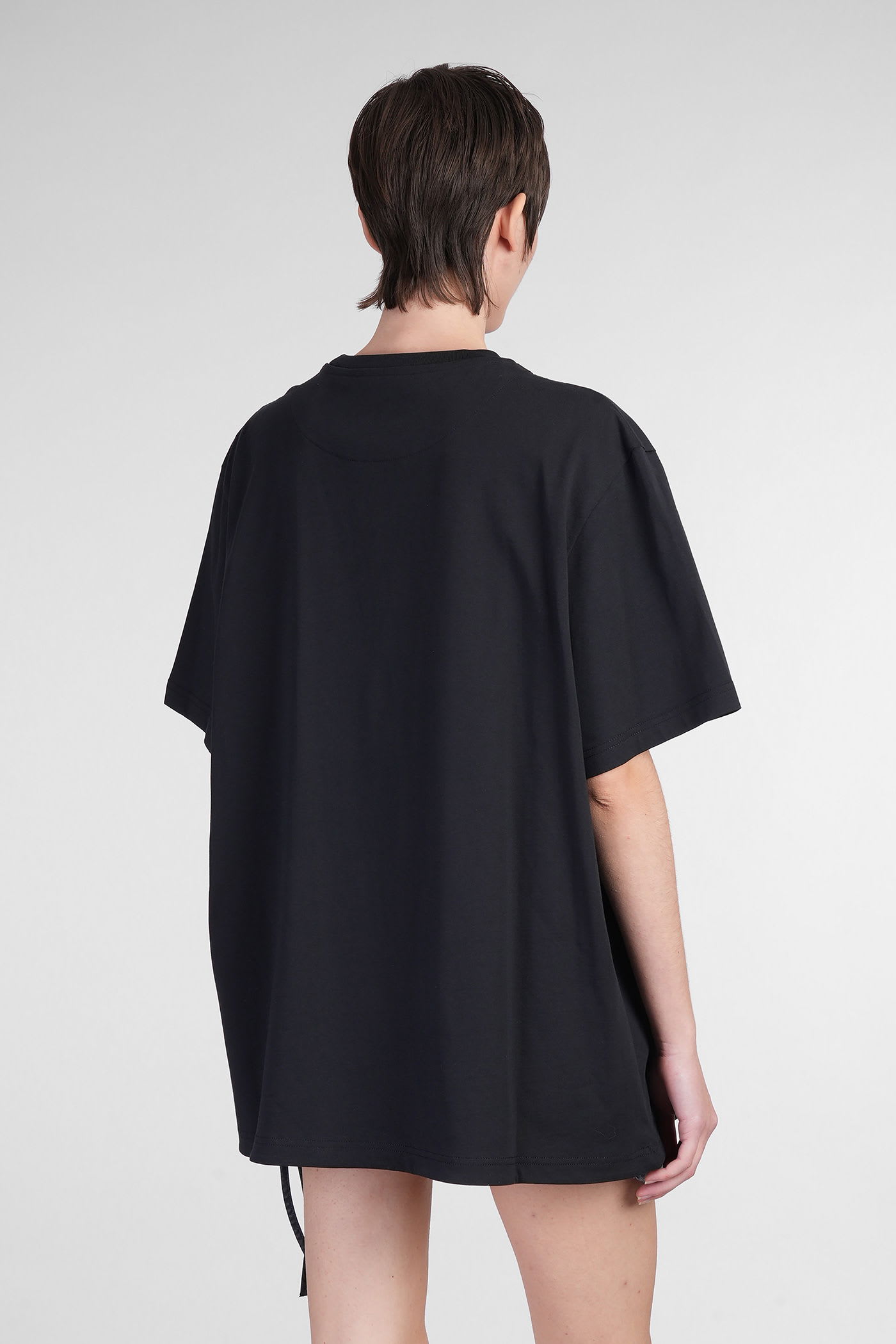 Attico T-shirt In Black Cotton In Black