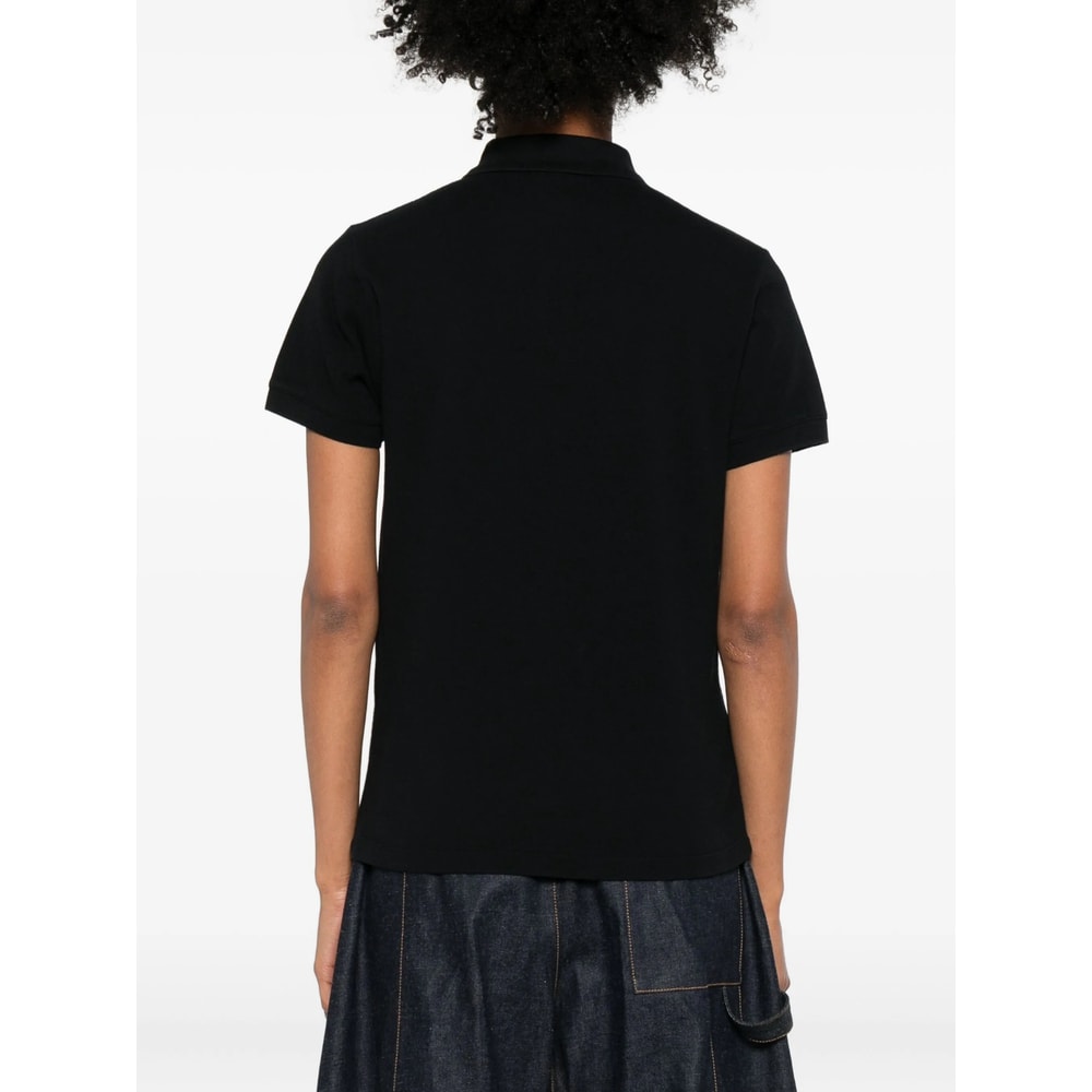 Maison Kitsuné Baby Fox-patch Polo Top In Black