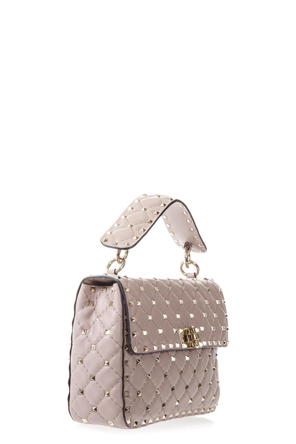 Shop Valentino Medium Nappa Rockstud Spike Bag In Poudre