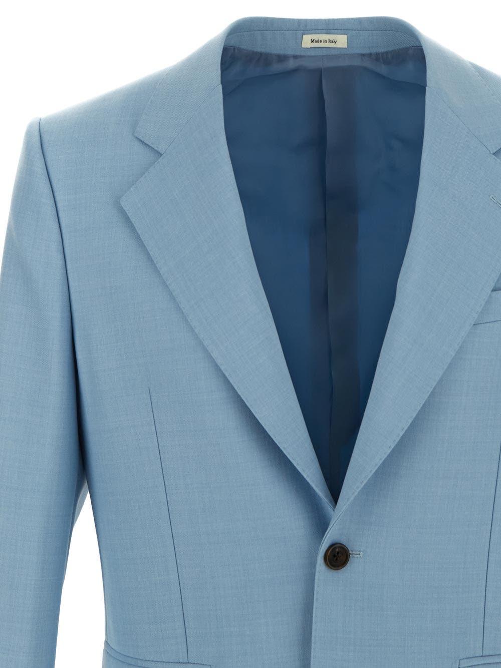 Alexander Mcqueen Wool Jacket In Clear Blue