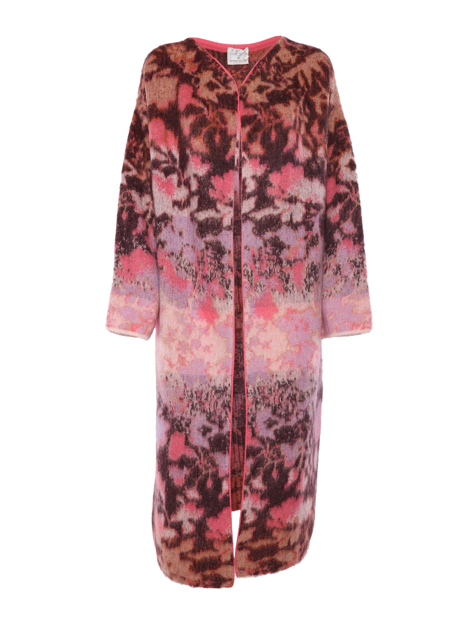 Shop Forte Forte Bloom Mist Alpaca Mohair Jacquard Coat In Pink