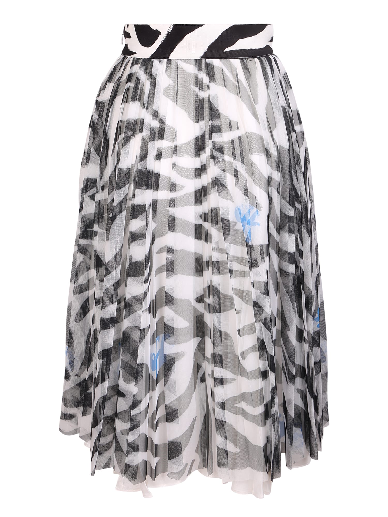 Shop Off-white Leopard Print Pleated Skirt In White
