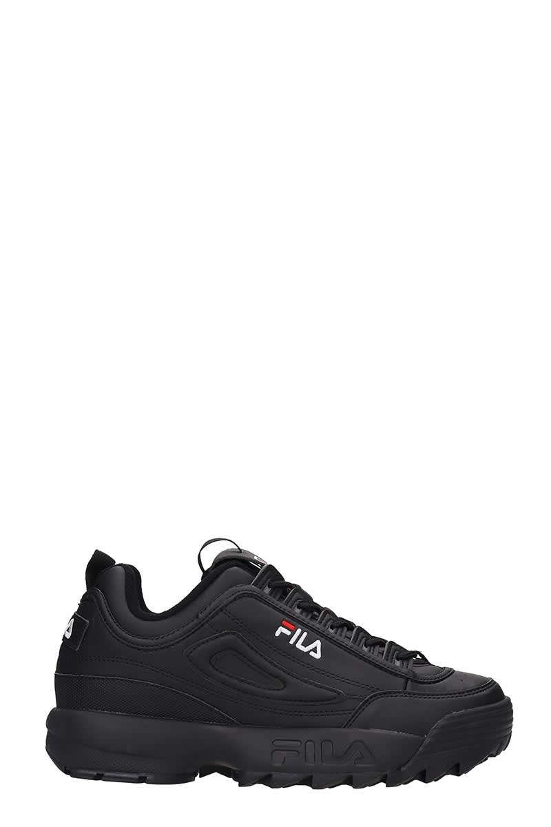 black leather fila