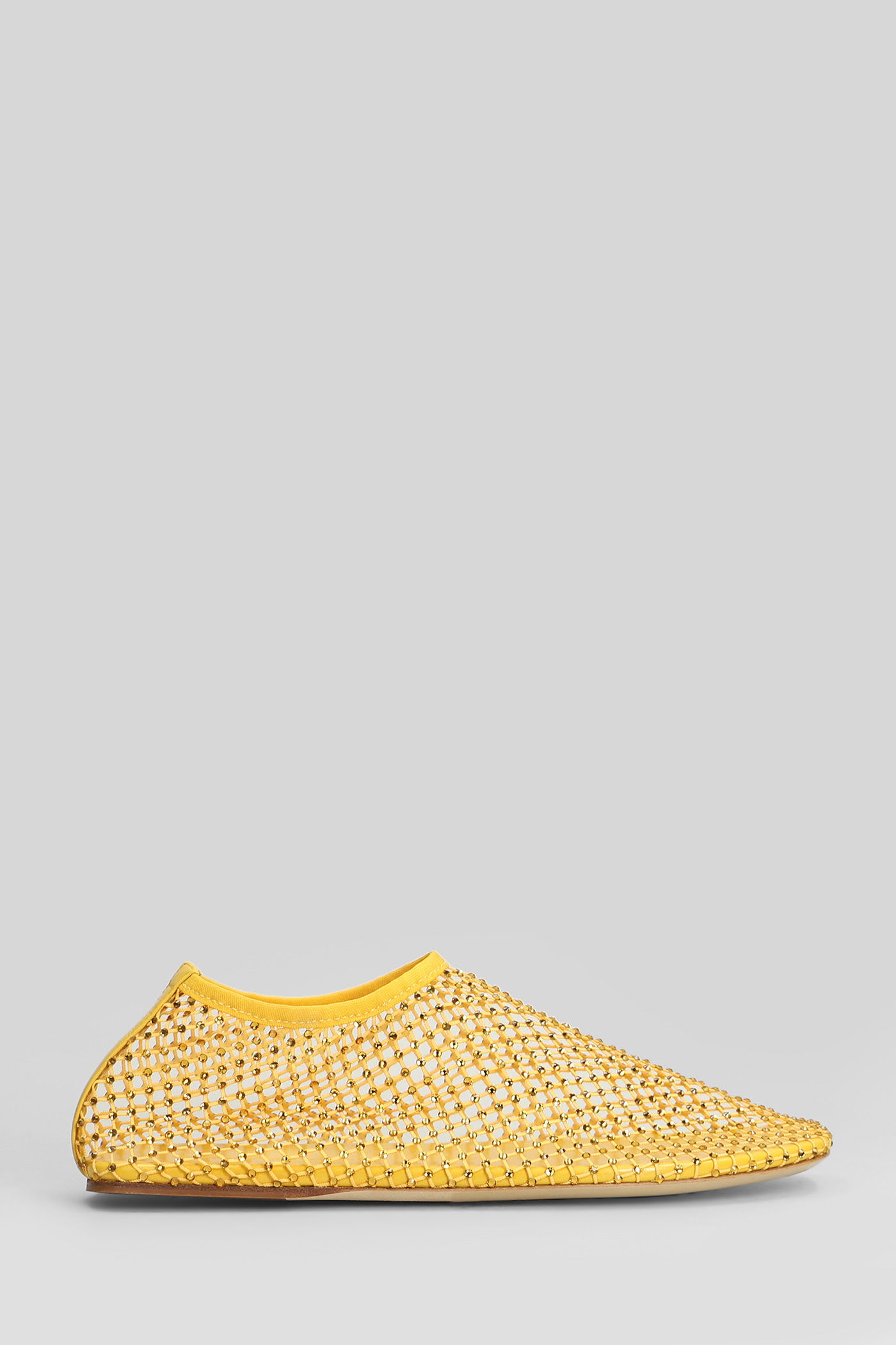 Christopher Esber Minette Flat Ballet Flats In Yellow Polyester In Yellow