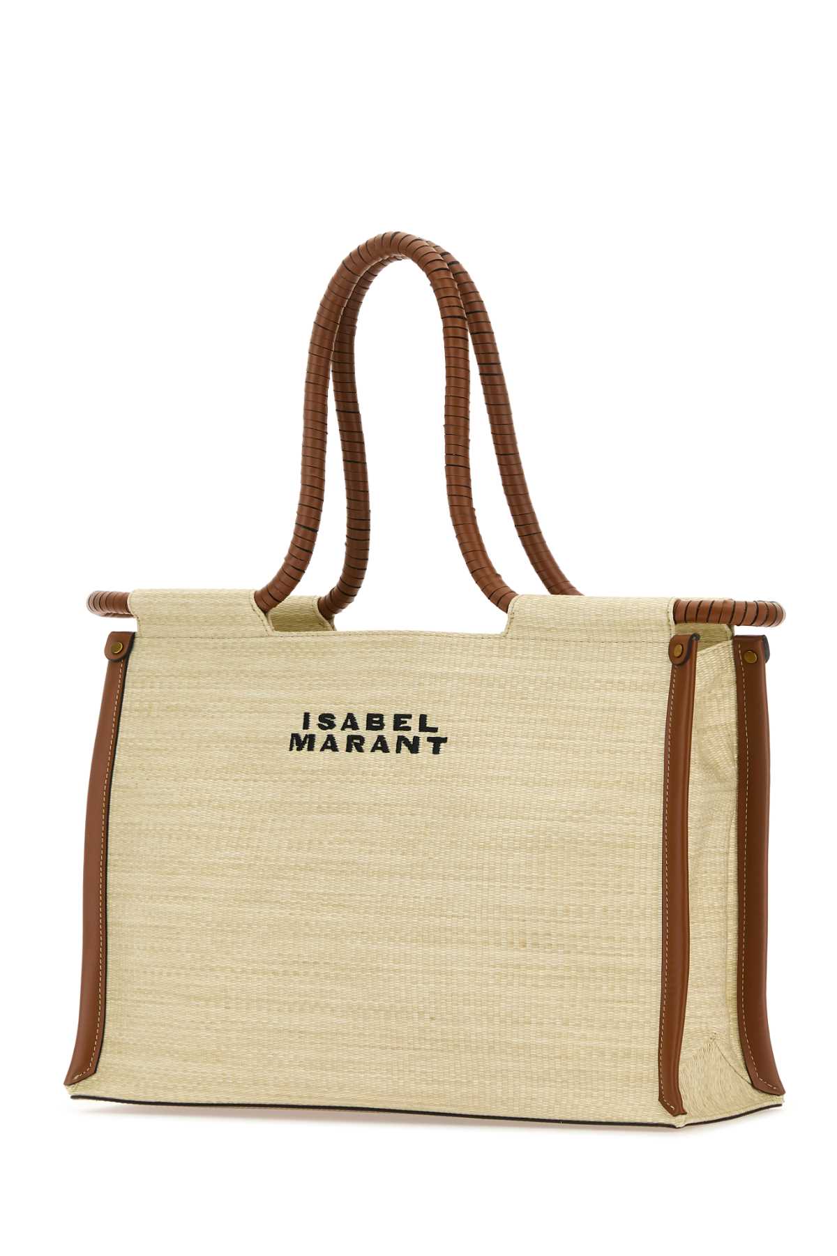 Isabel Marant Sand Fabric Toledo Shopping Bag In Naturalcognac