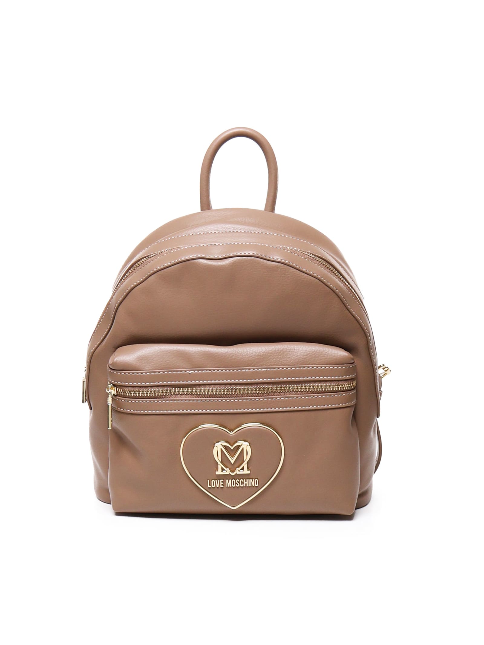 Round Backpack In Smooth Leather