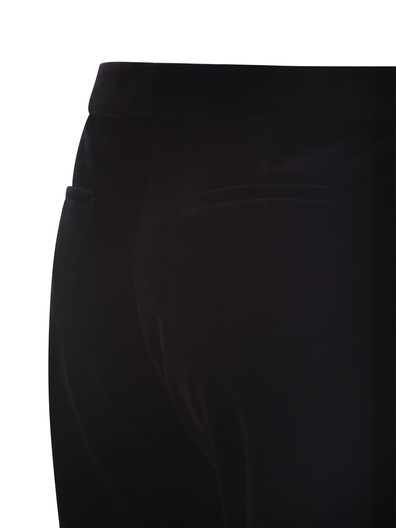 Shop Fabiana Filippi Velvet Trousers In Black