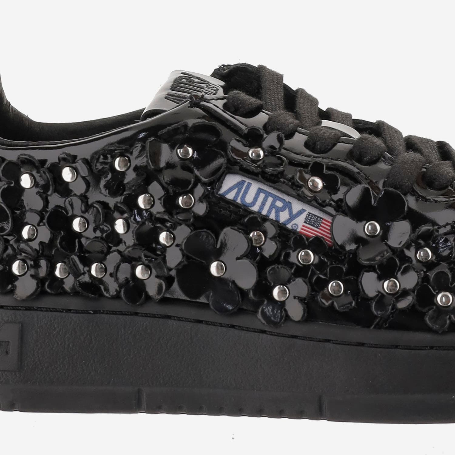 Autry Sparkling Black Low-top Sneakers With Sequin Detail In Multi
