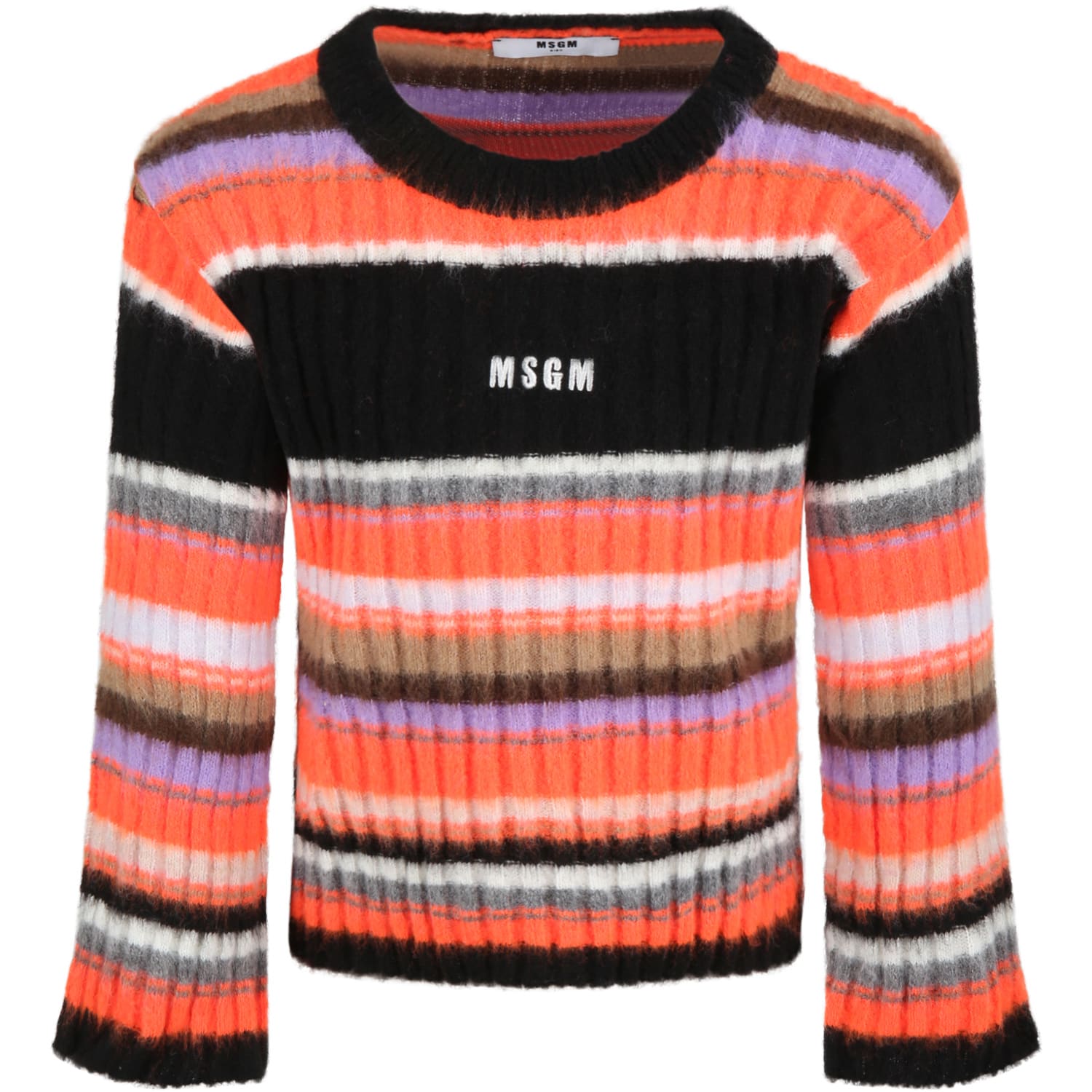 MSGM Multicolor Sweater For Girl With White Logo
