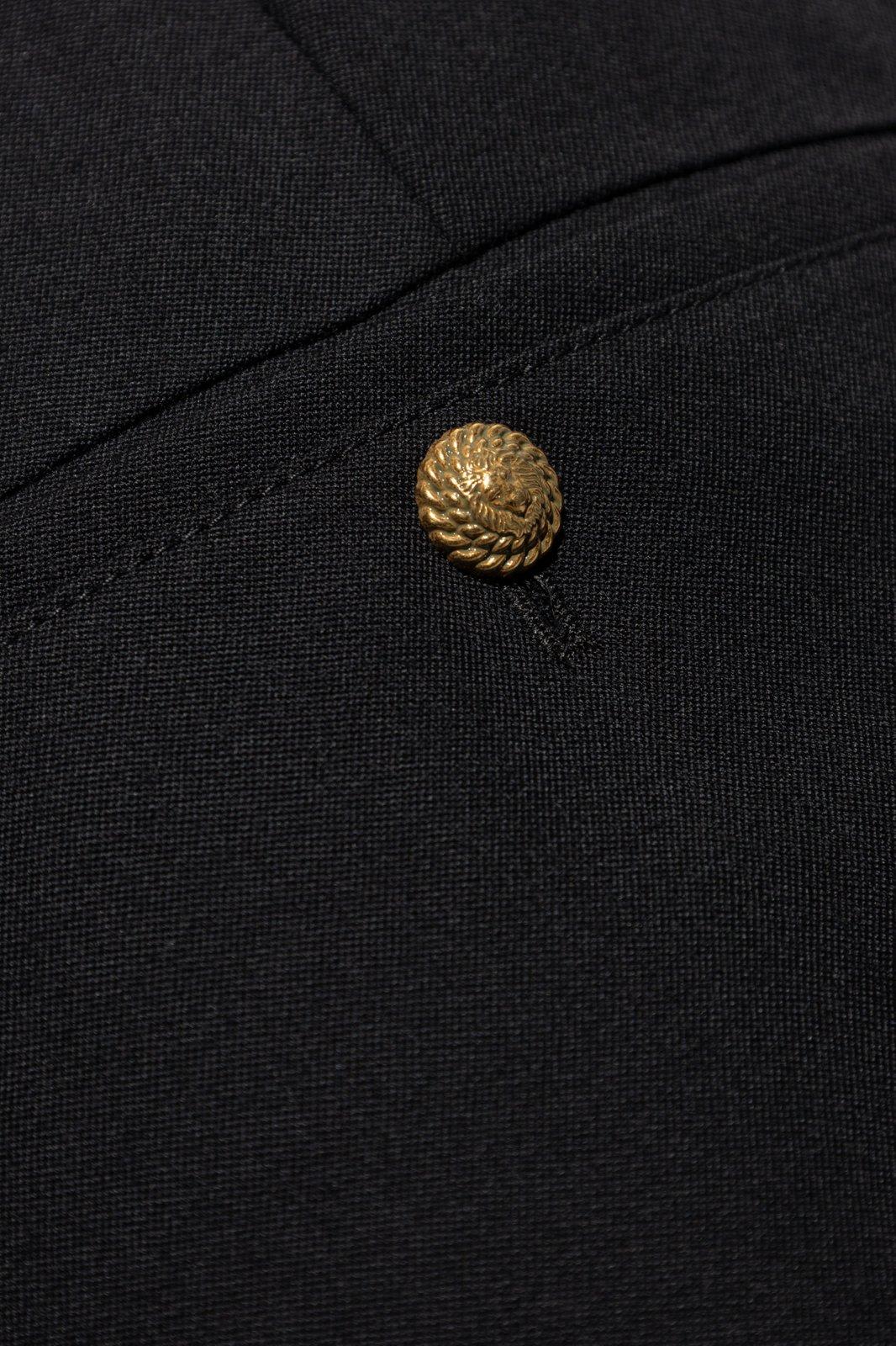 Balmain Tailored Straight Leg Wool Pants In Black