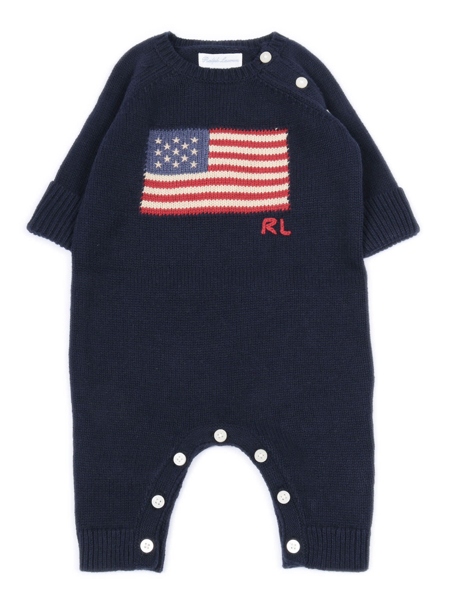 Polo Ralph Lauren Flag-one Piece-coverall In Blue