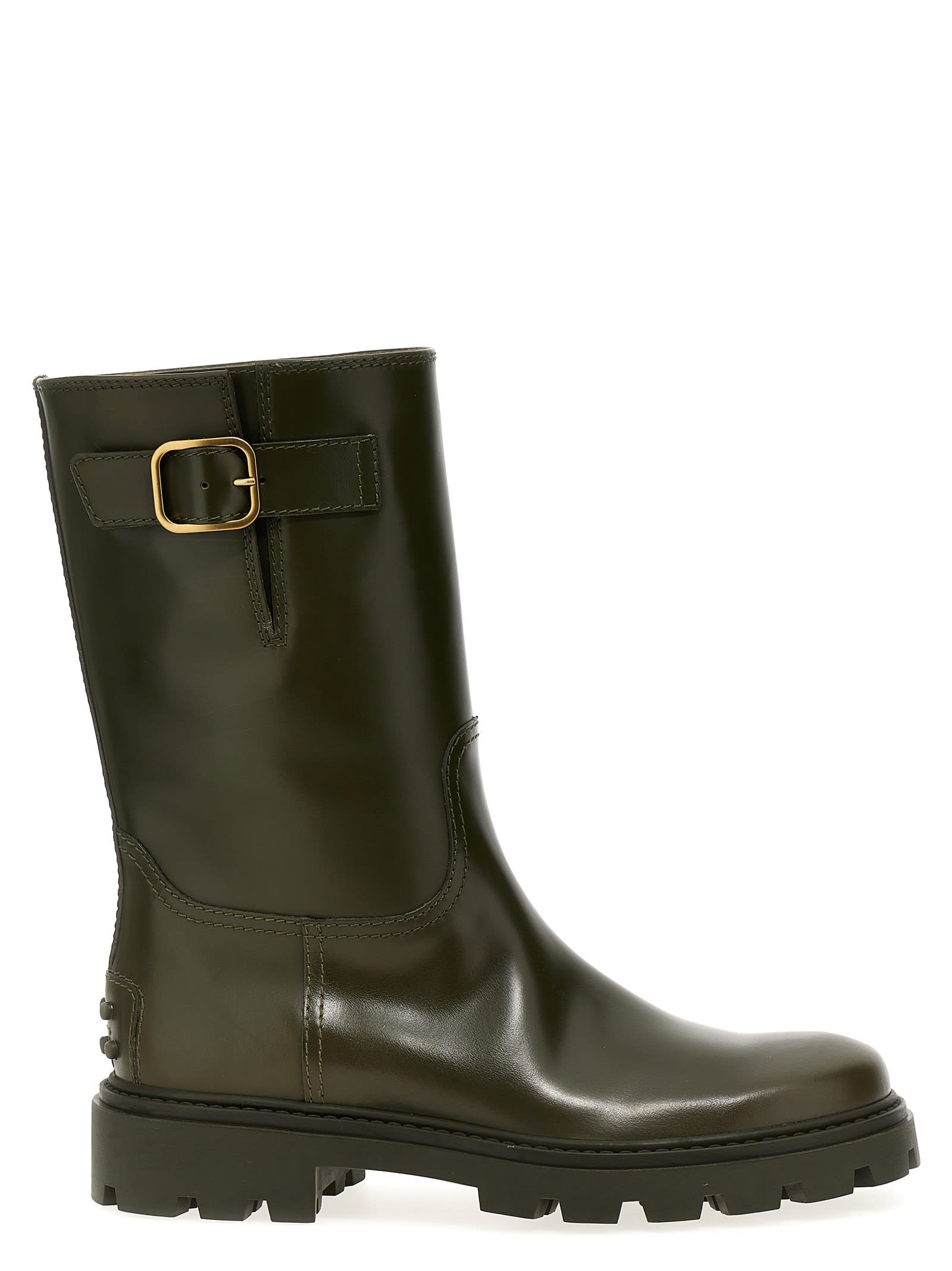 Shop Tod's Buckle Leather Boots