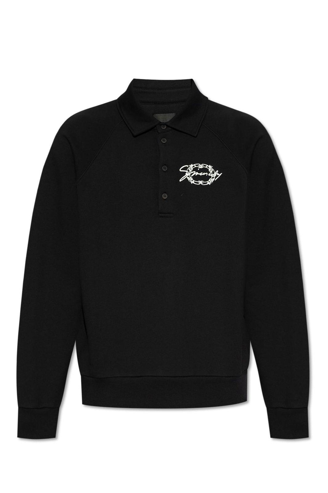 Logo Embroidered Collared Sweatshirt