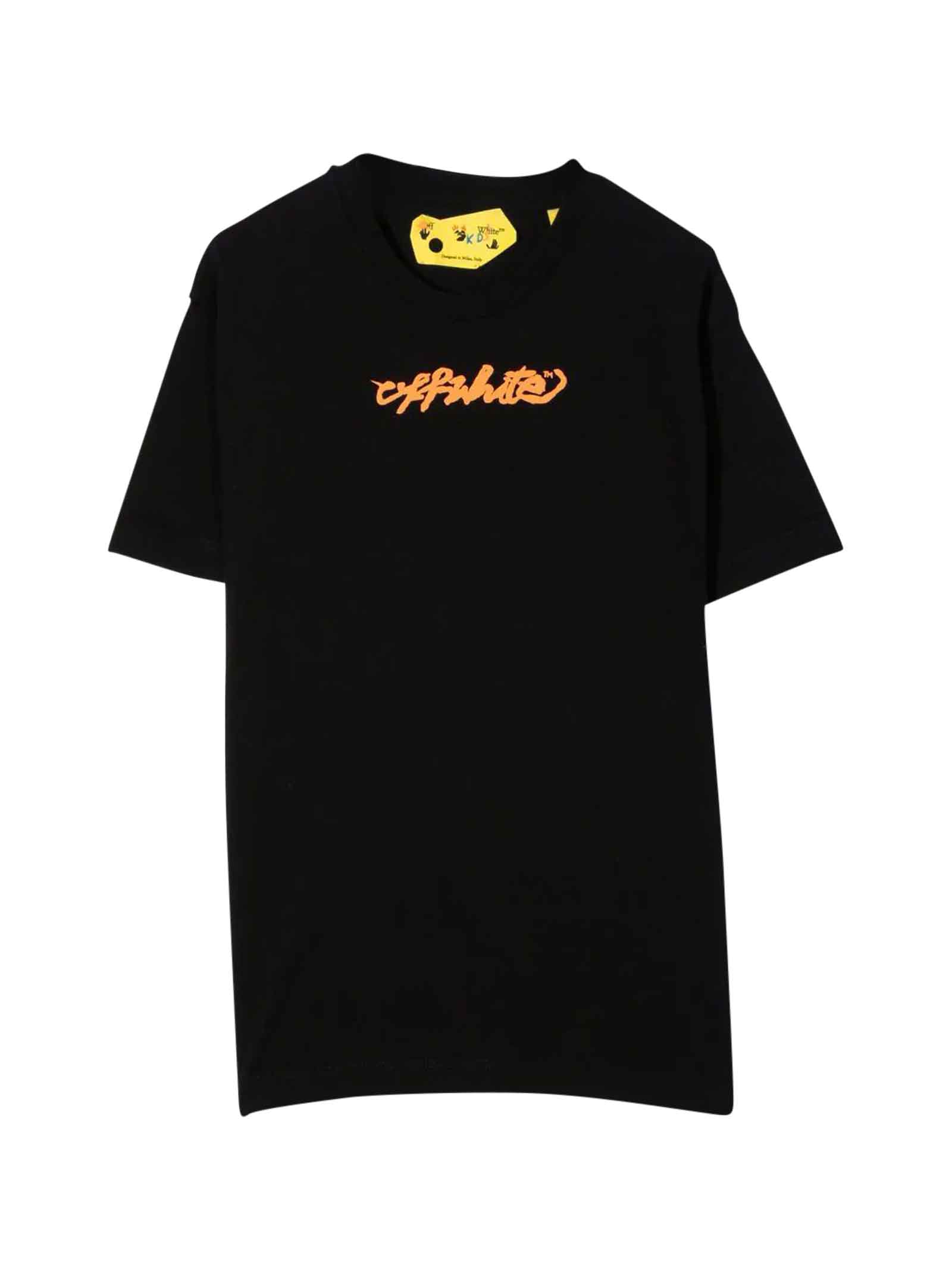 Off-White Black T-shirt With Orange Print