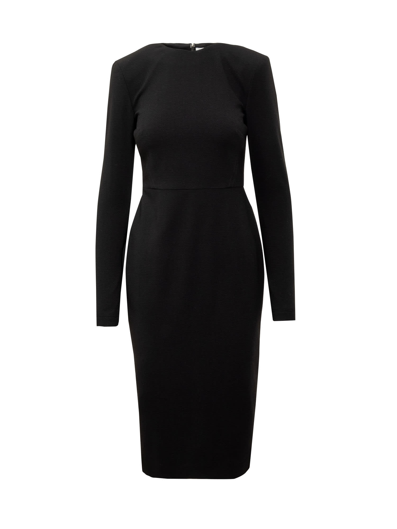 Shop Victoria Beckham Classic T-shirt Fitted Midi Dress In Black