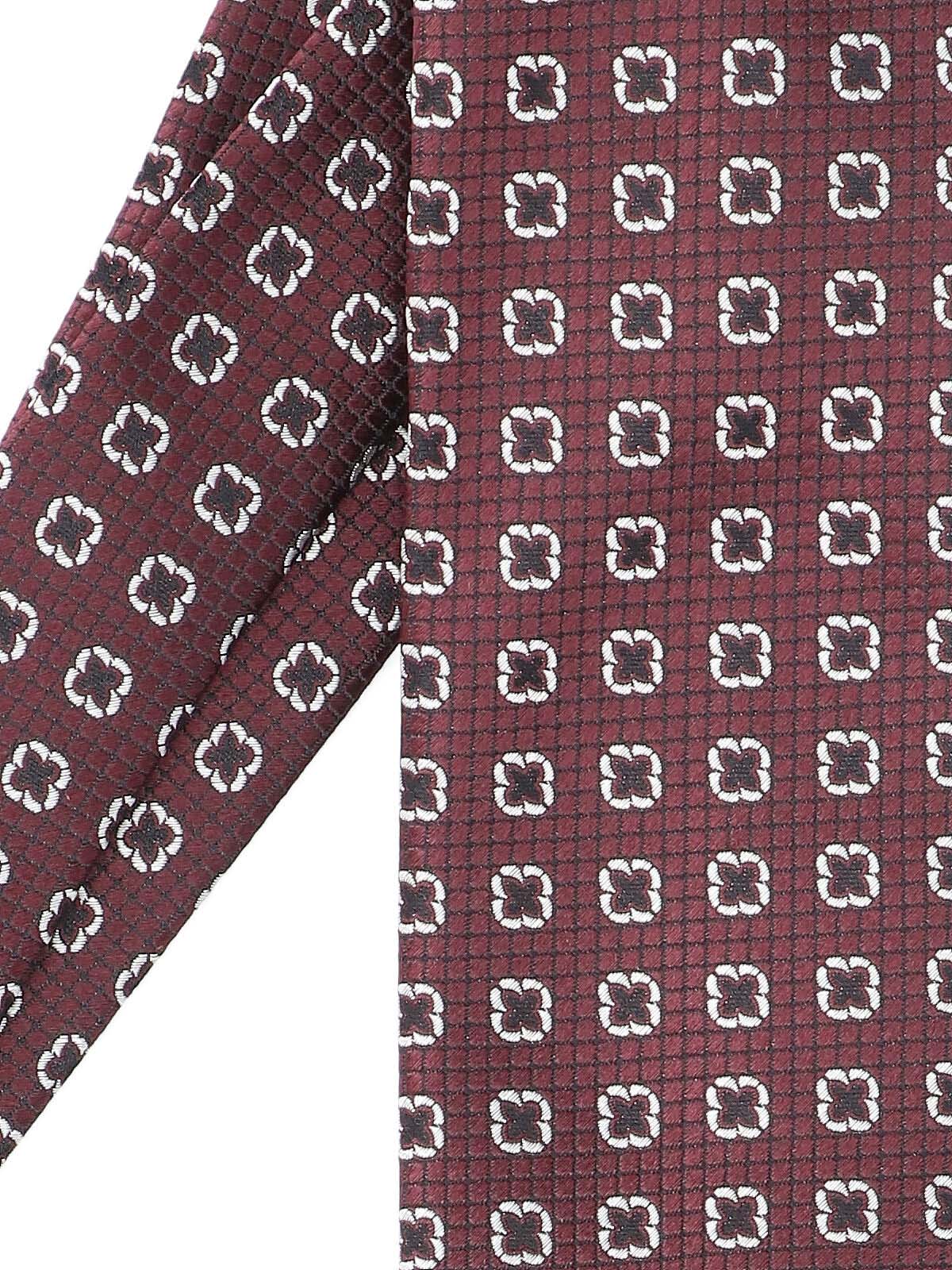 Zegna Slim Patterned Ties Pointed Tip In Brown