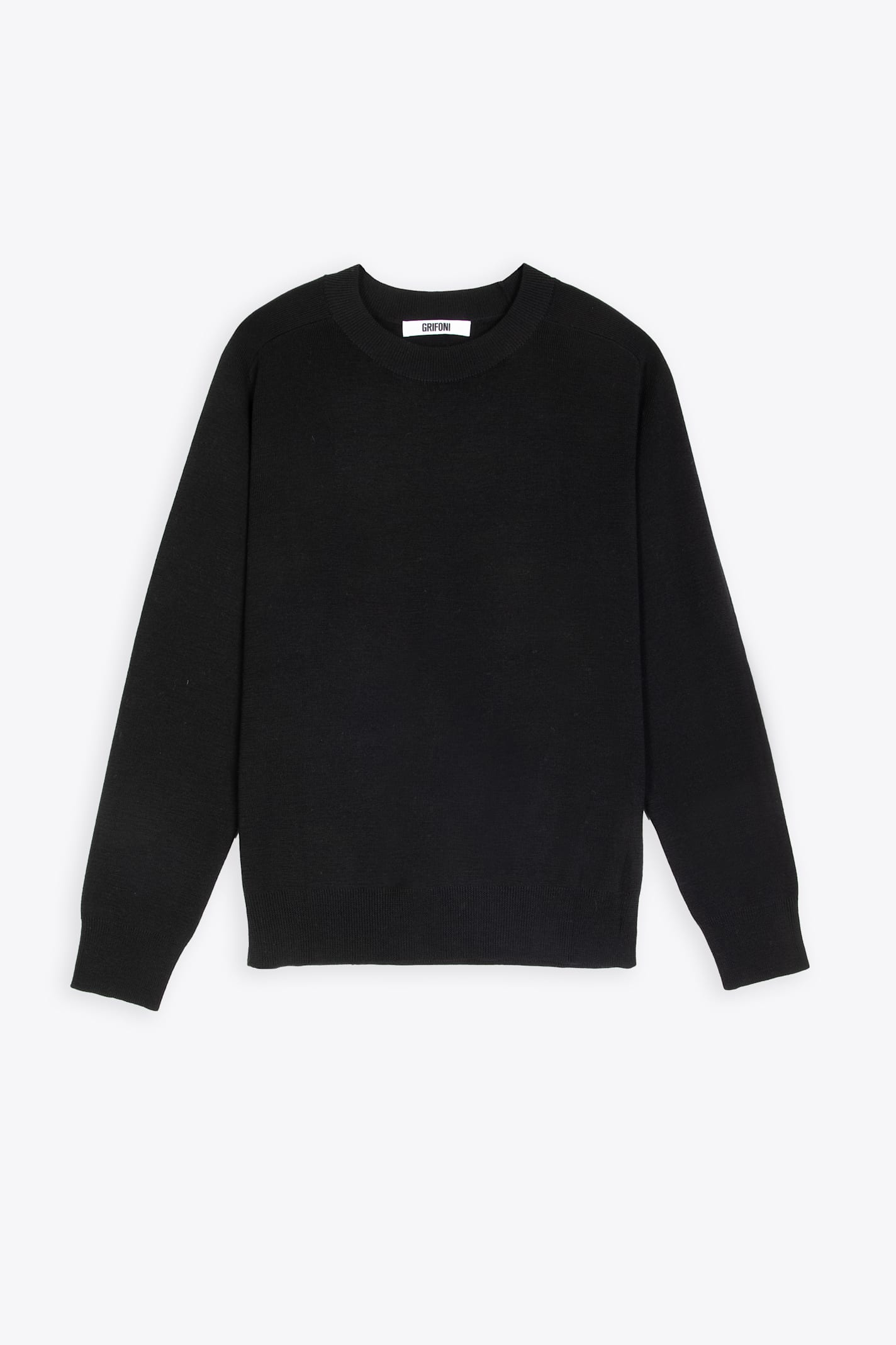 Maglia Girocollo Over Black wool crewneck sweater