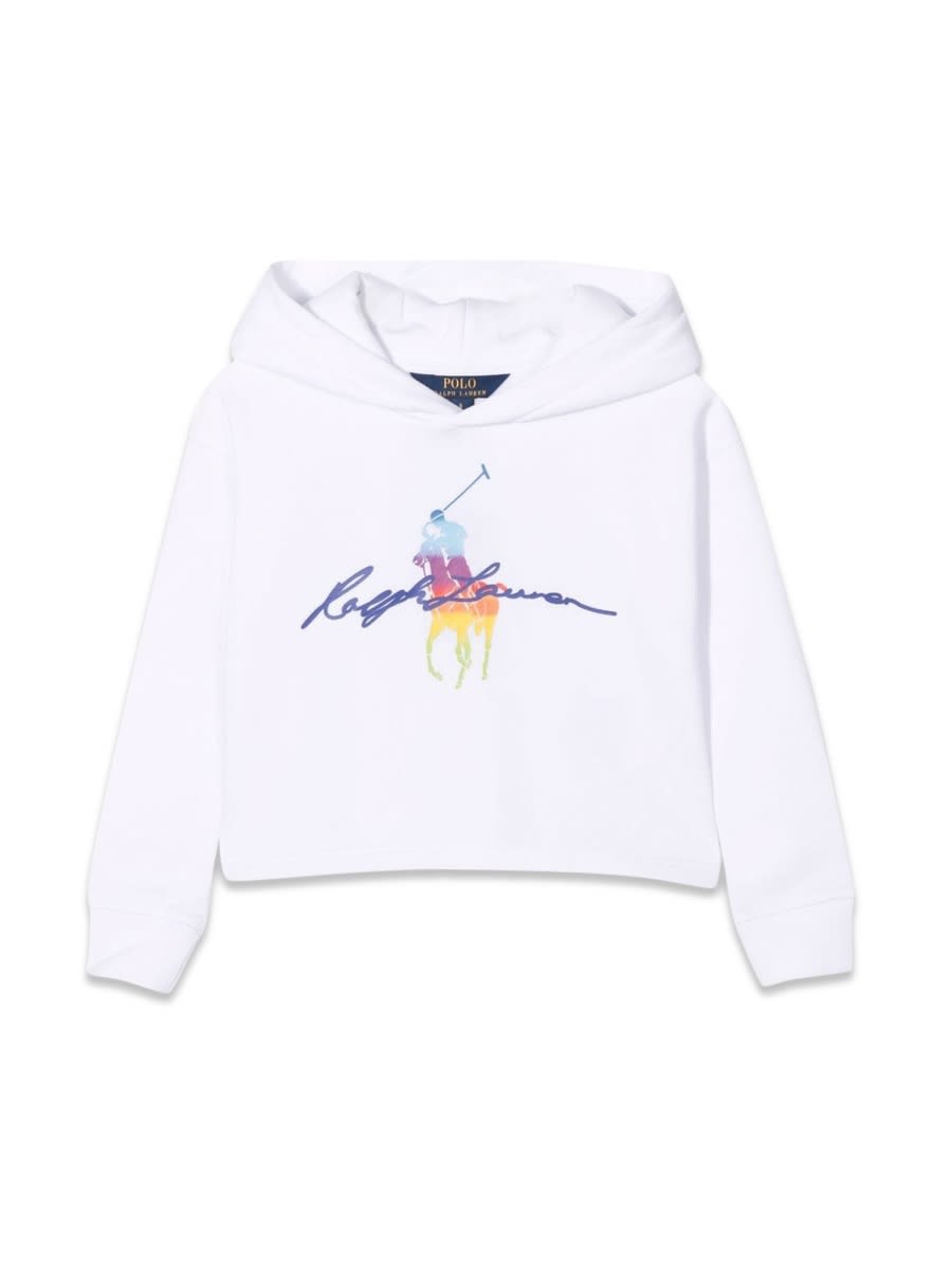 Shop Ralph Lauren Lsboxhood-knit Shirts-sweatshirts In White