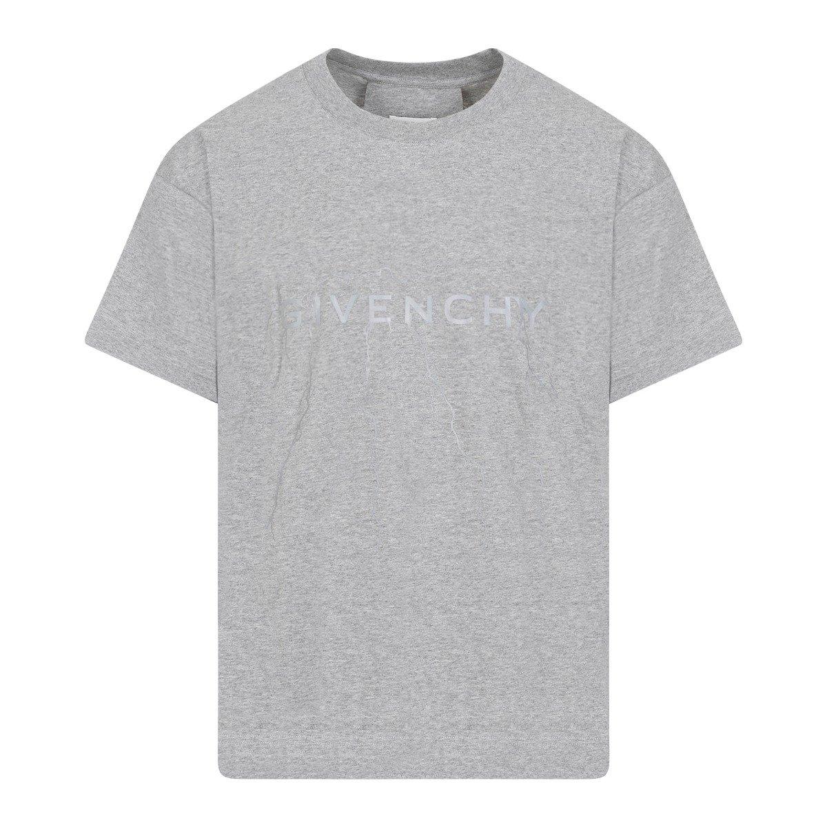 Shop Givenchy Logo Printed Crewneck T-shirt In Grigio