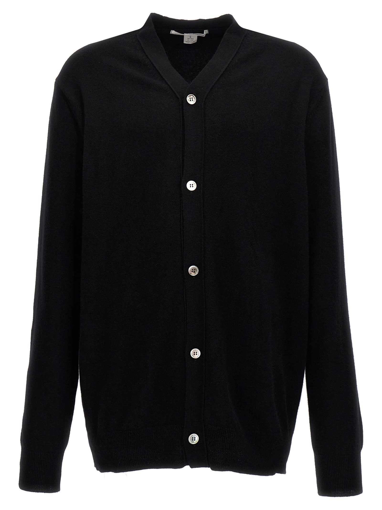 Shop Comme Des Garçons Shirt Wool Cardigan In Black