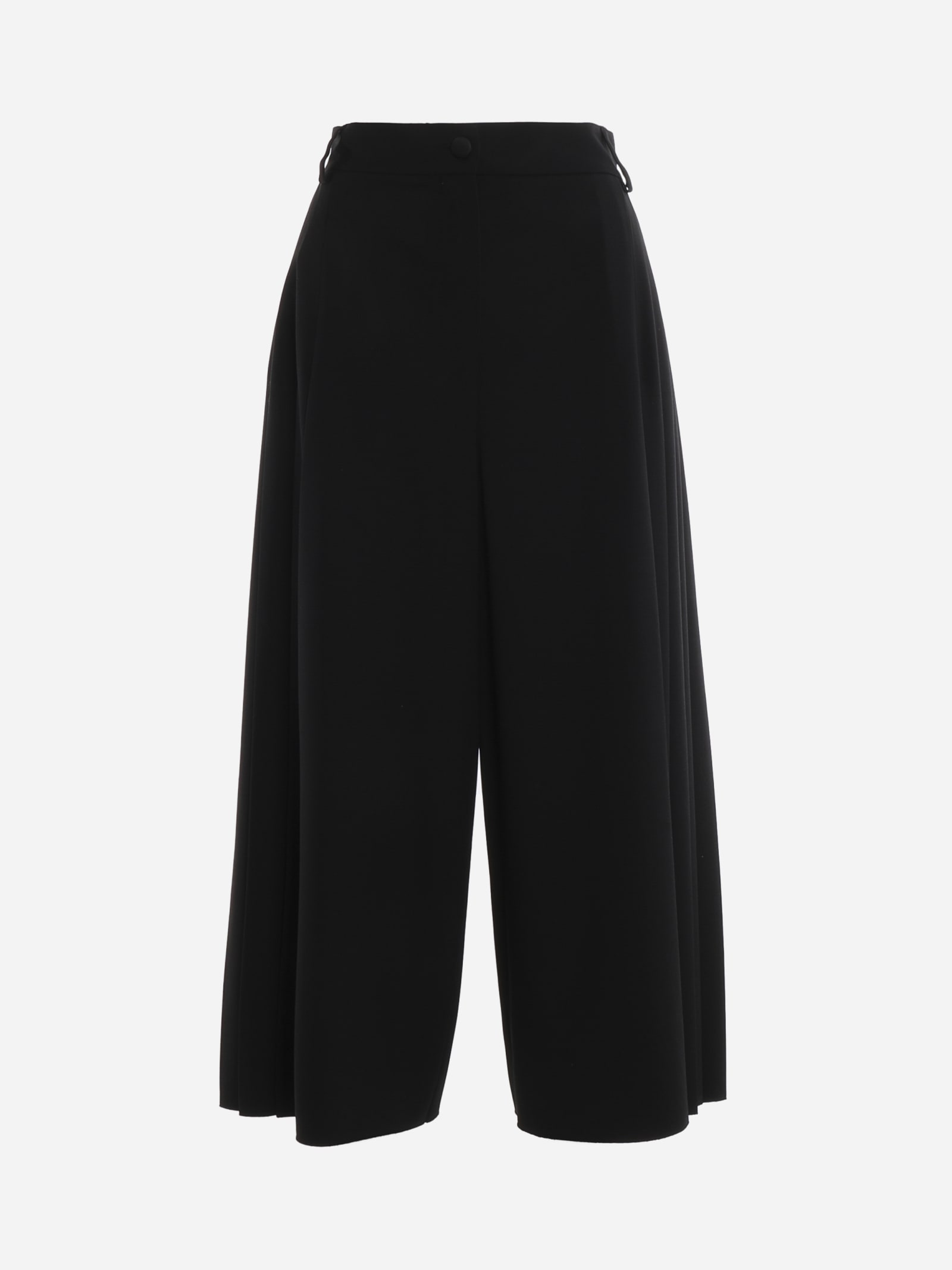 Dolce & Gabbana Black Stretch Wool Cropped Pants