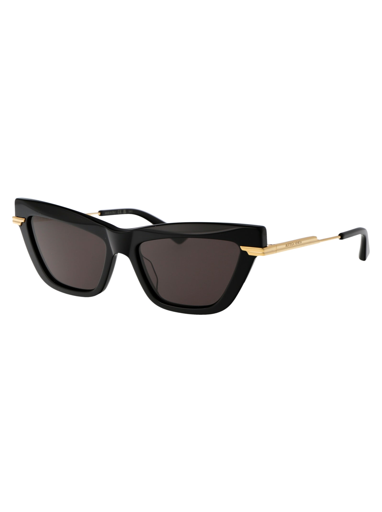Bottega Veneta Black Gold Grey Acetate Sunglasses In Multi