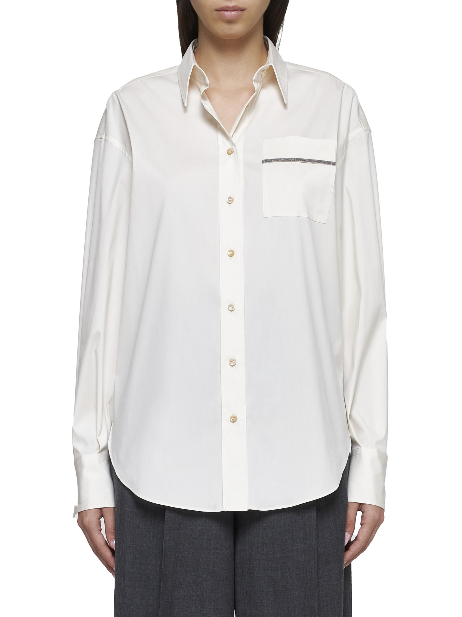 Shop Brunello Cucinelli Shirt In Vanilla Cream