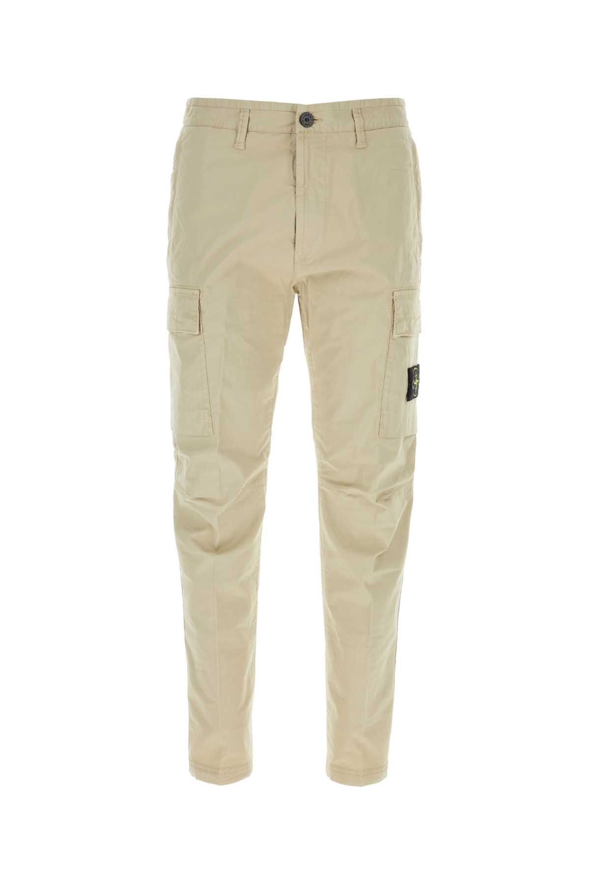 Shop Stone Island Cargo Pants In Plaster