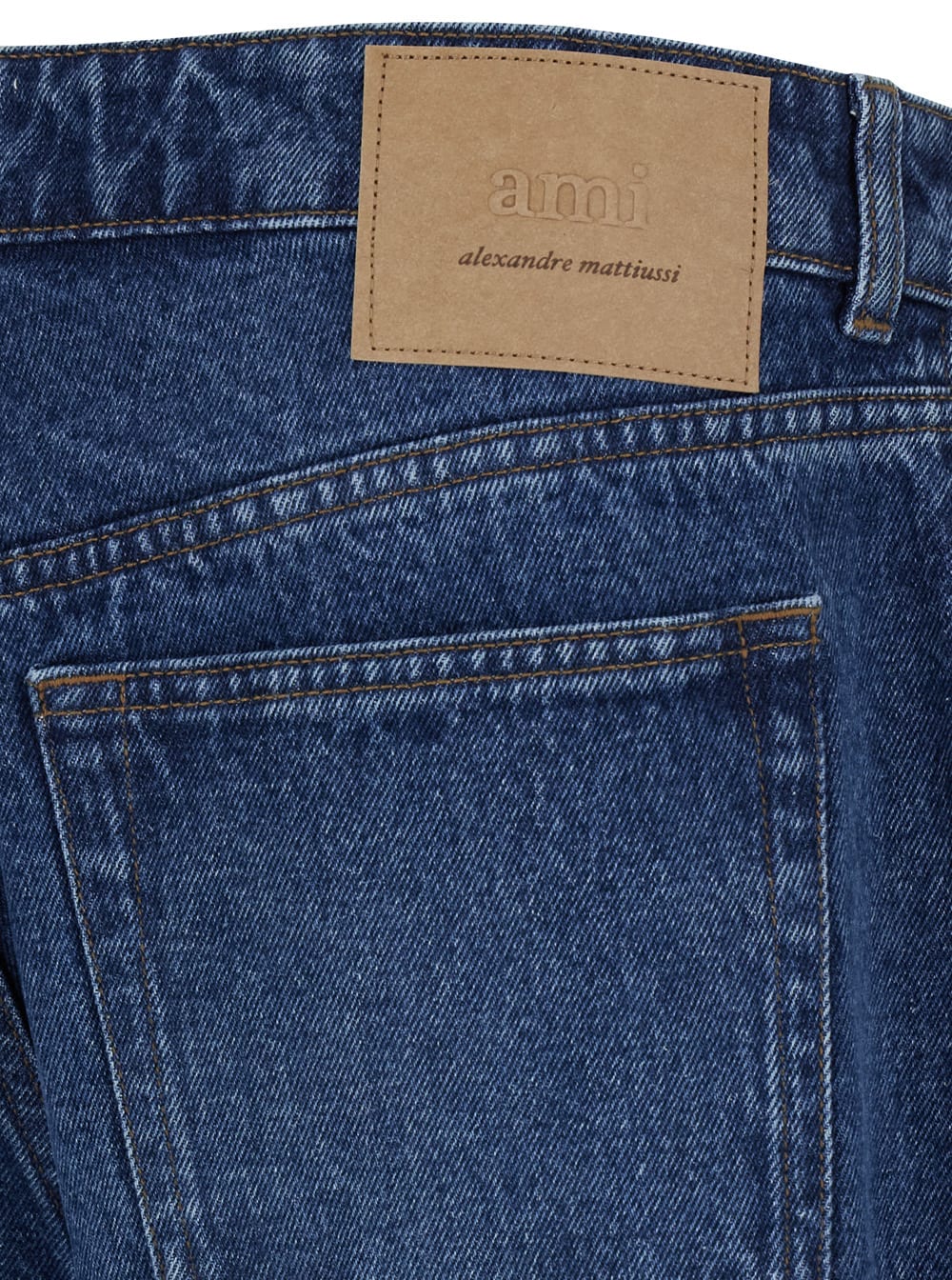 Shop Ami Alexandre Mattiussi Blue High Waist Jeans In Denim Man