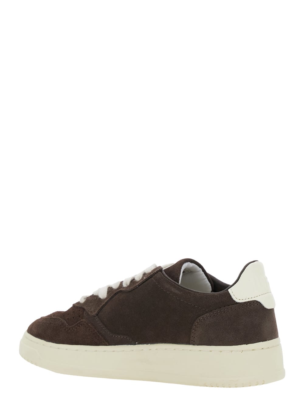 Autry Medalist Low Sneakers In Mocha Suede And Off White In Brown