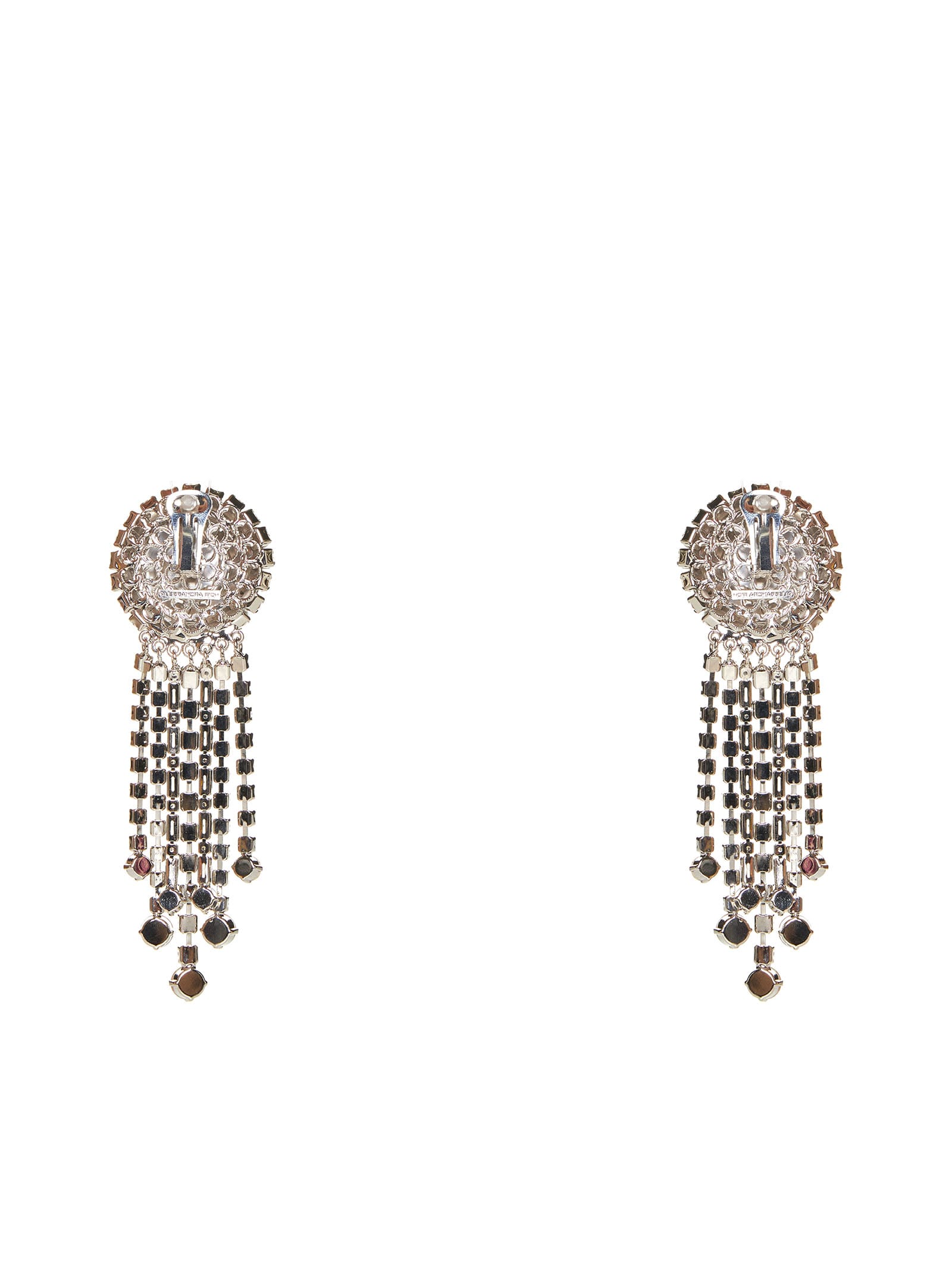 Shop Alessandra Rich Earrings In Cry Silver