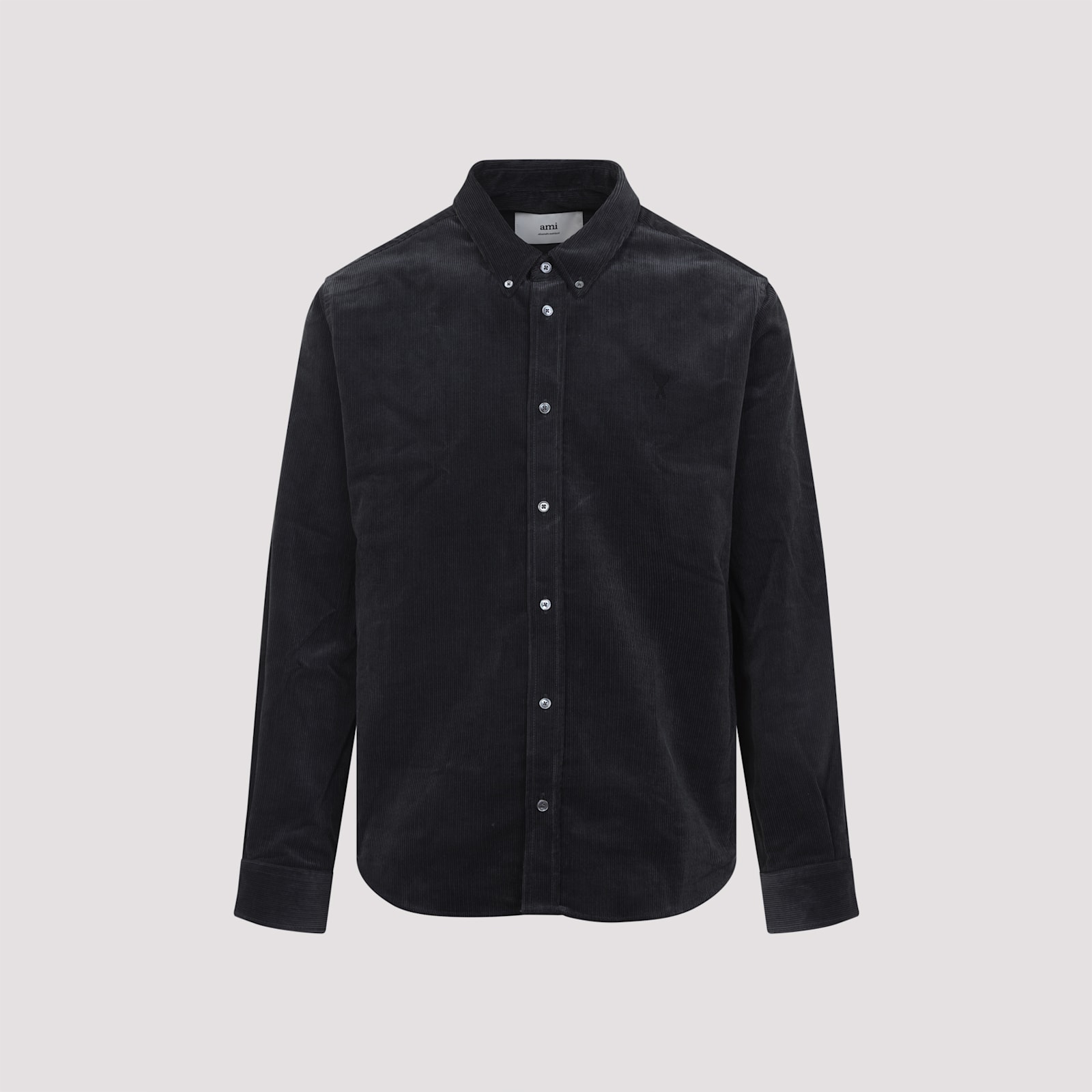 Ami Alexandre Mattiussi Black Cotton Shirt With Classic Button-down Collar In Black