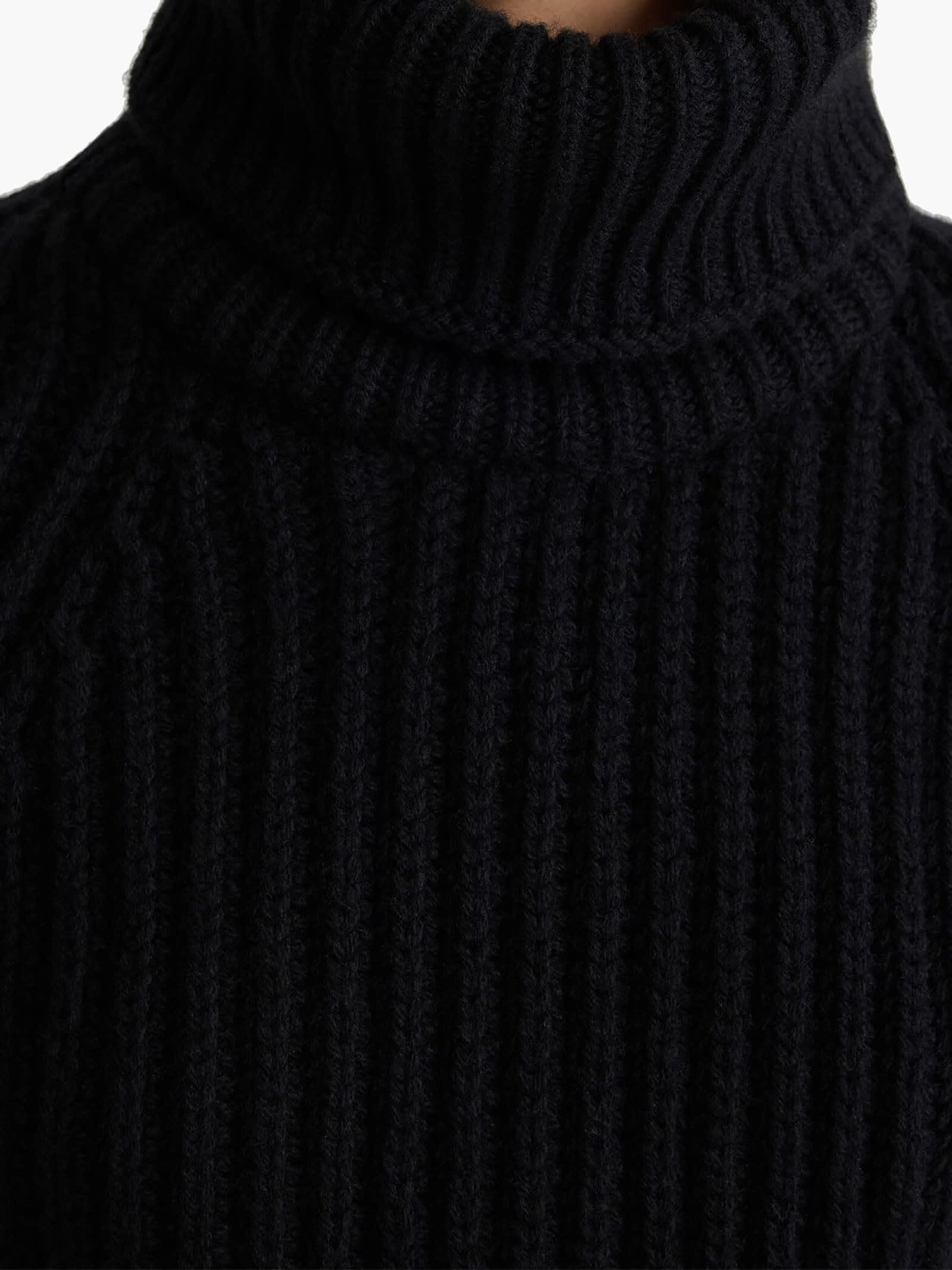 Shop Patou Black Wool And Cashmere Jumper