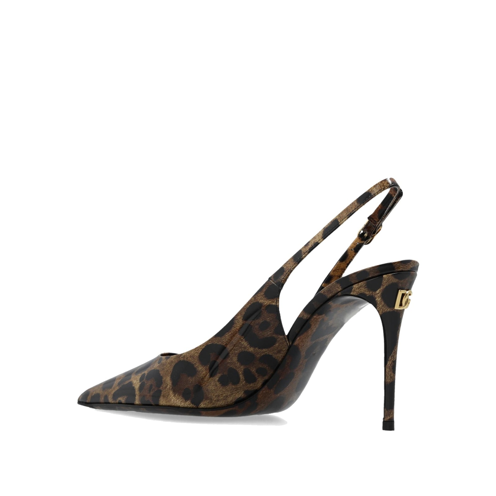 Shop Dolce & Gabbana Leopard Print Slingaback Pumps In Brown