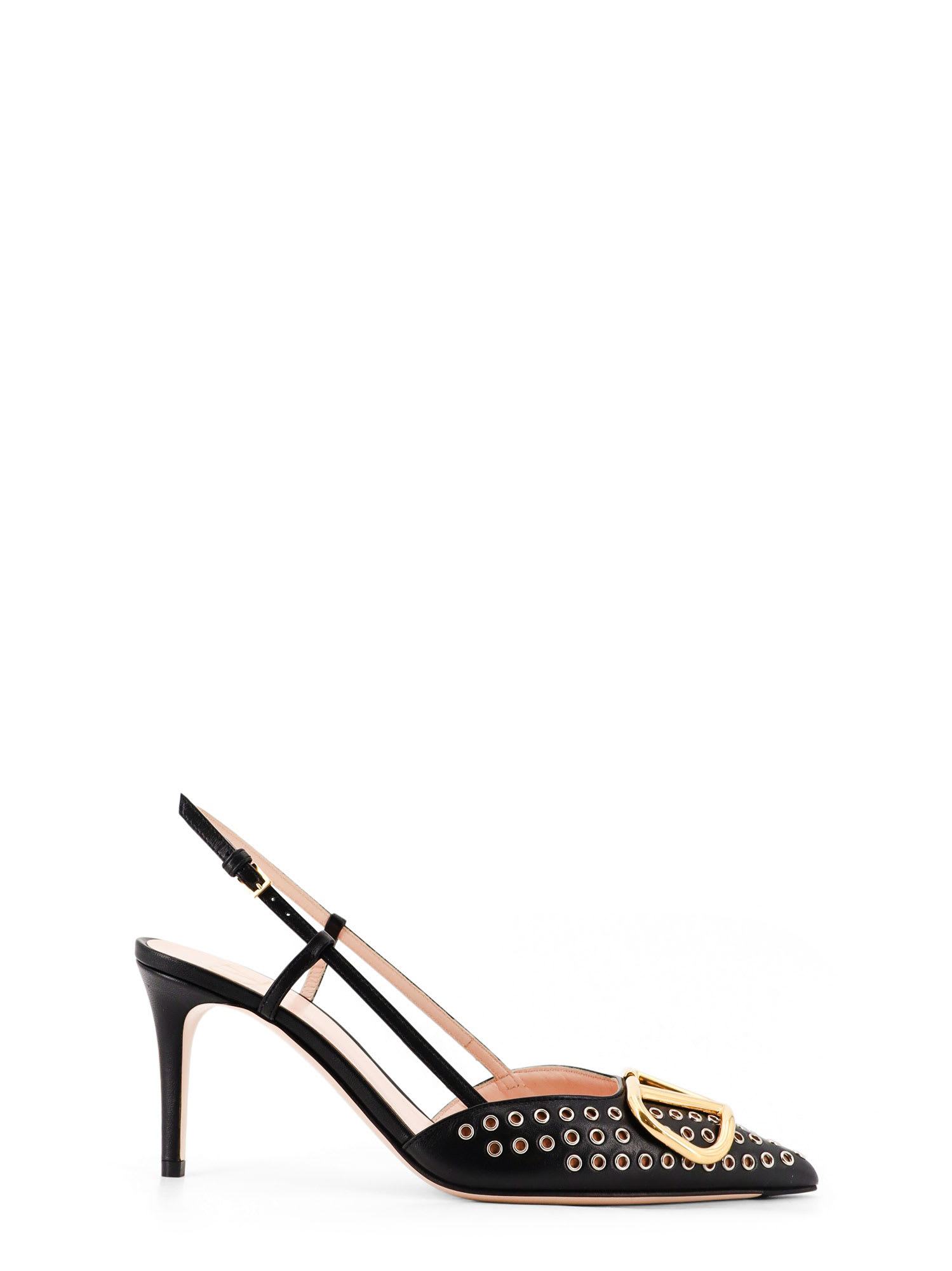 Valentino Leather Slingback Pointed Toe Pumps In Blue