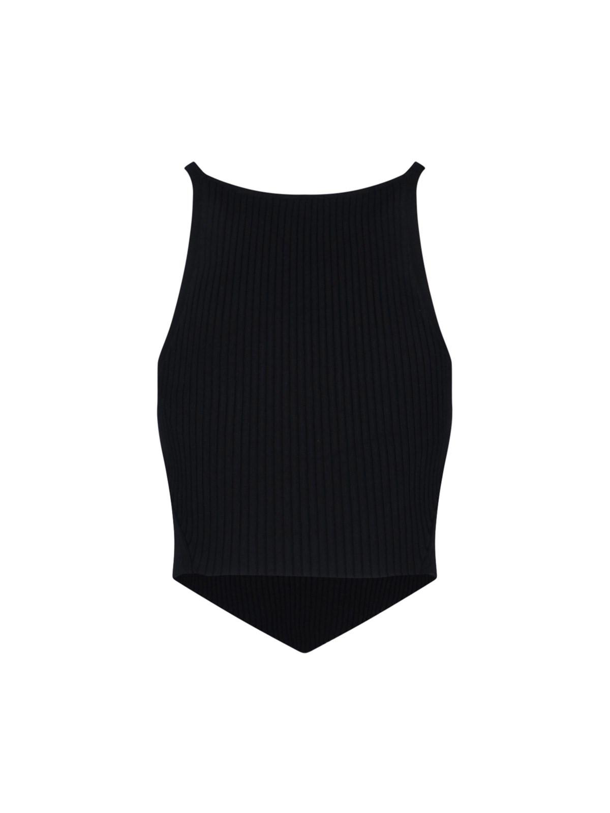 Shop Courrèges Pointy Tank Top In Black