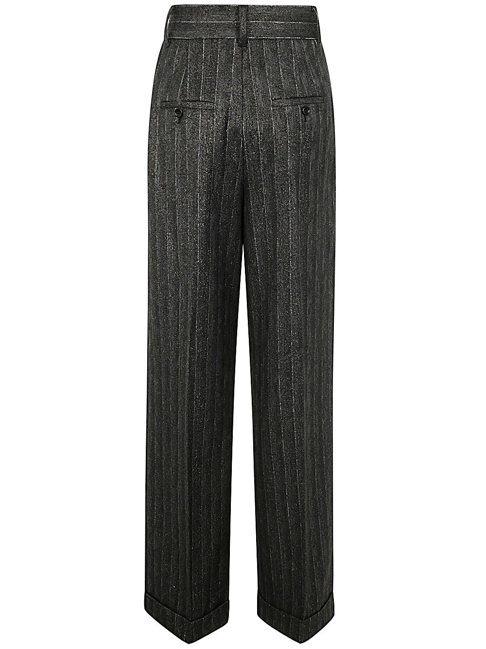 Shop Alberta Ferretti Striped Tailored Trousers In Black