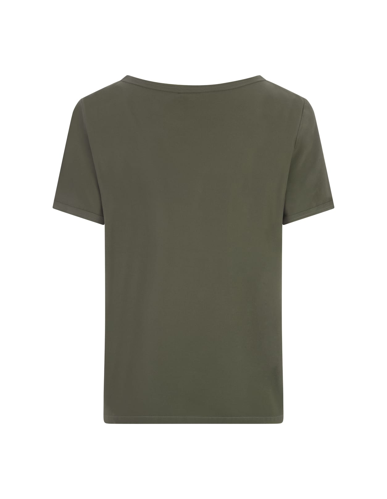 Shop Her Shirt Military Green Opaque Silk T-shirt