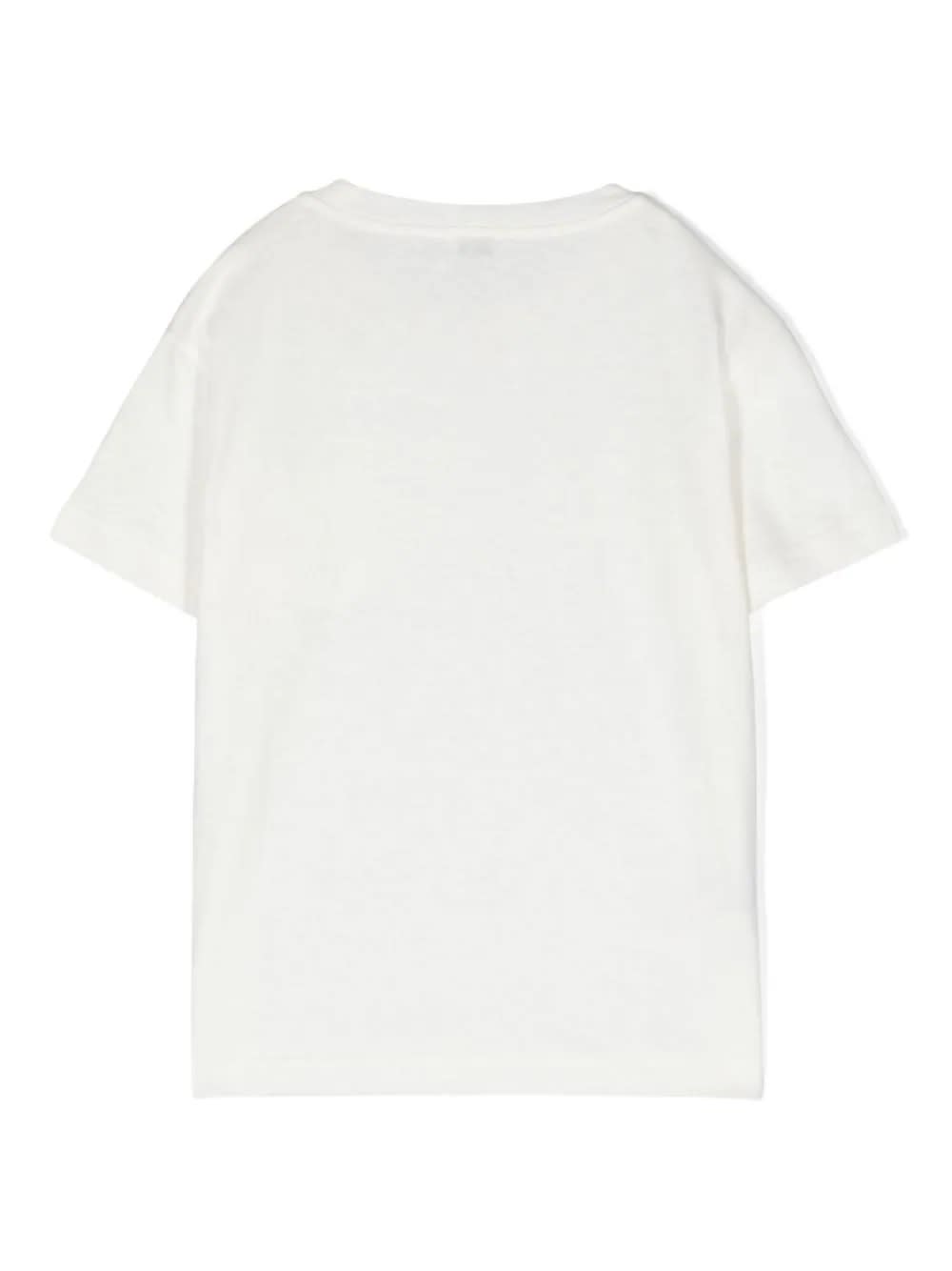 Shop Il Gufo White Cotton And Linen T-shirt