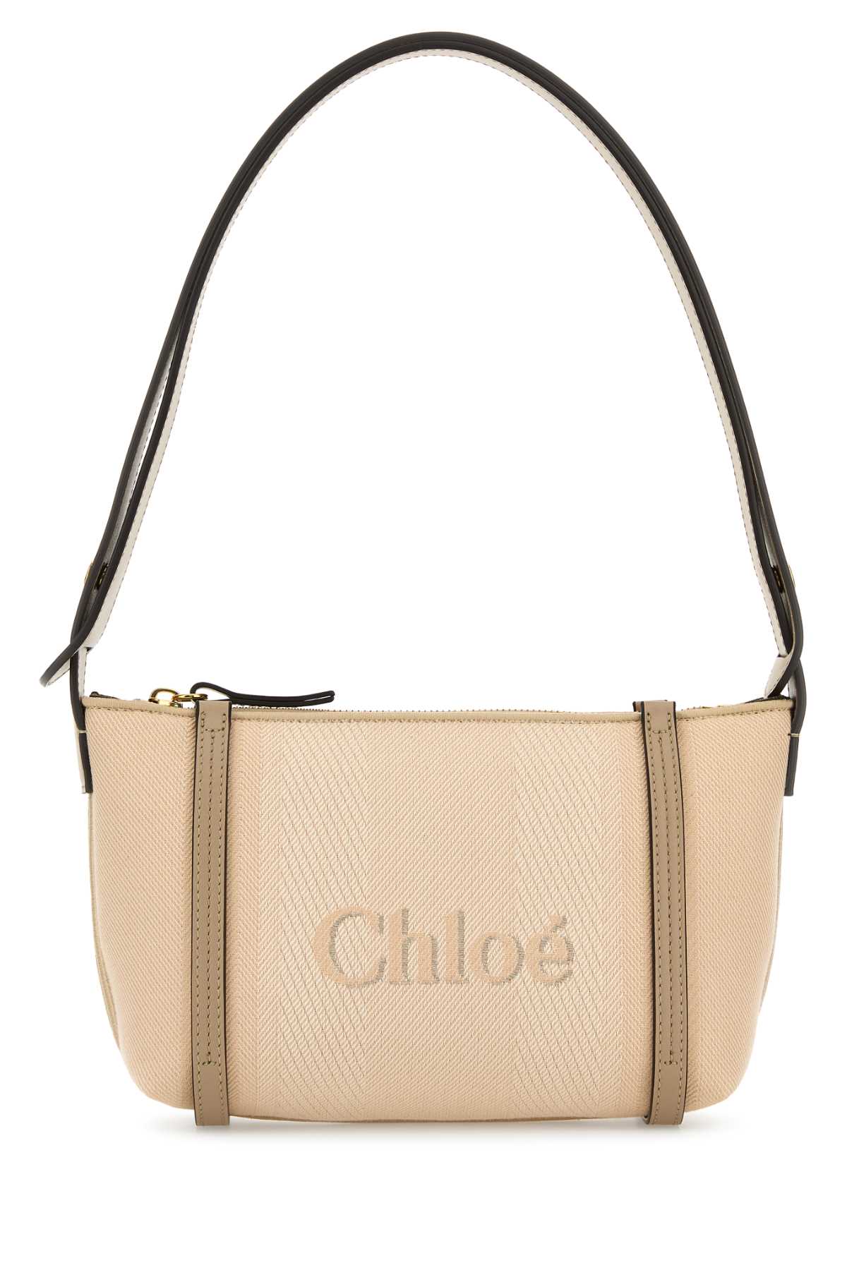 Chloé Sand Canvas Carry Shoulder Bag In Pink
