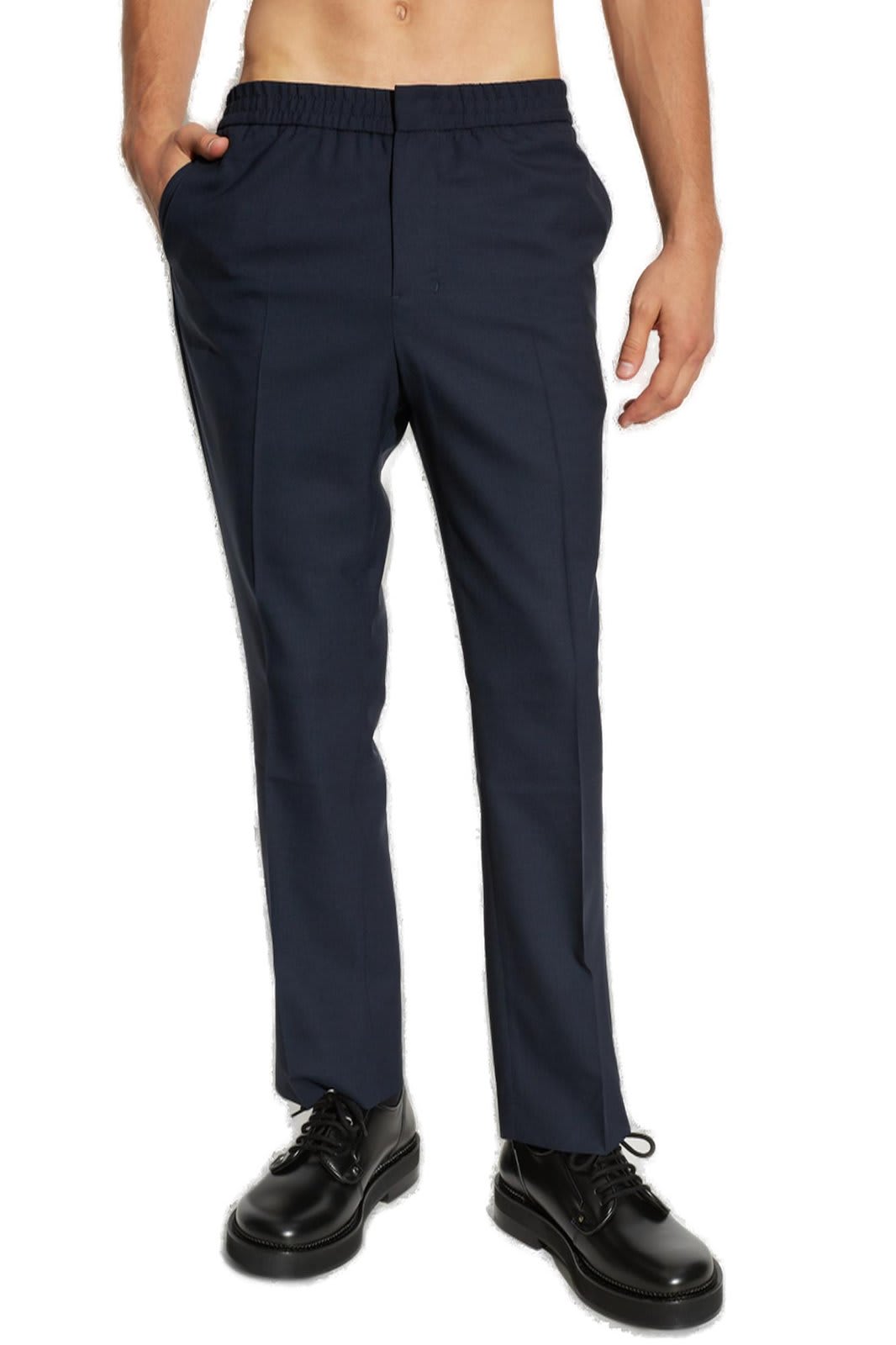 Shop Ami Alexandre Mattiussi Paris Straight-leg Tailored Pants In Navy